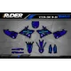 Motorstickerset STICKERSET Motocross YAMAHA CARTOON MANGA BRUSH BLACK/BLUE