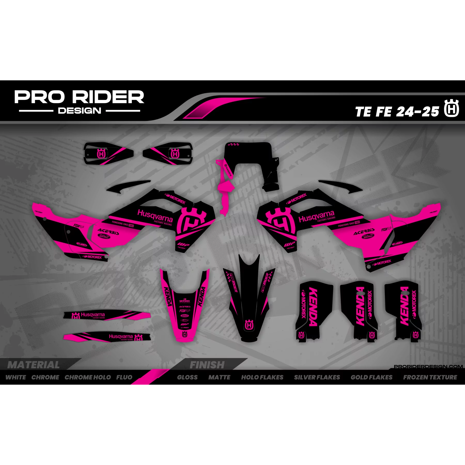 Kit de adhesivos moto Kit adhesivos TC-FC-TE-FE... HUSQVARNA | ORIGINAL PINK