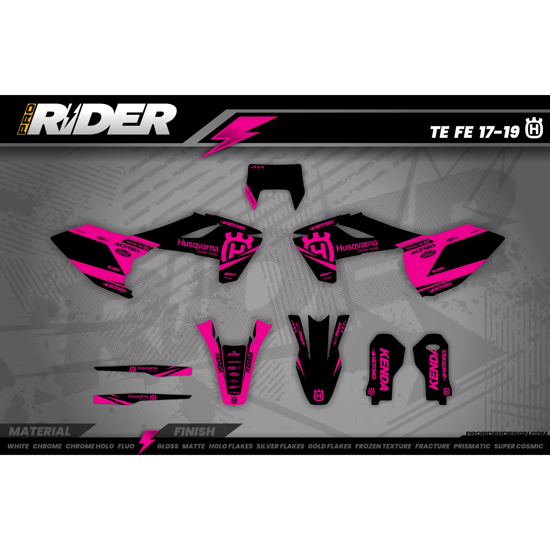 Kit de adhesivos moto Kit adhesivos TC-FC-TE-FE... HUSQVARNA | ORIGINAL PINK