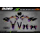 Stickerset moto Stickerset personaliseerbaar - RAINBOW BLACK PURPLE!