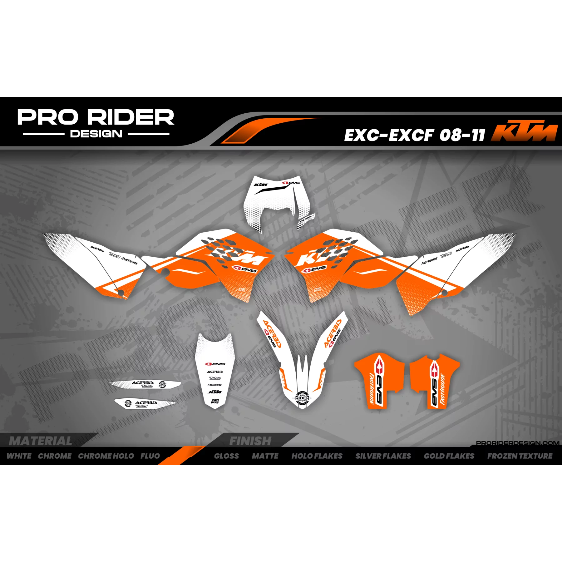 STICKERSET moto STICKERSET Motocross PERSO KTM EVS ORIGINE