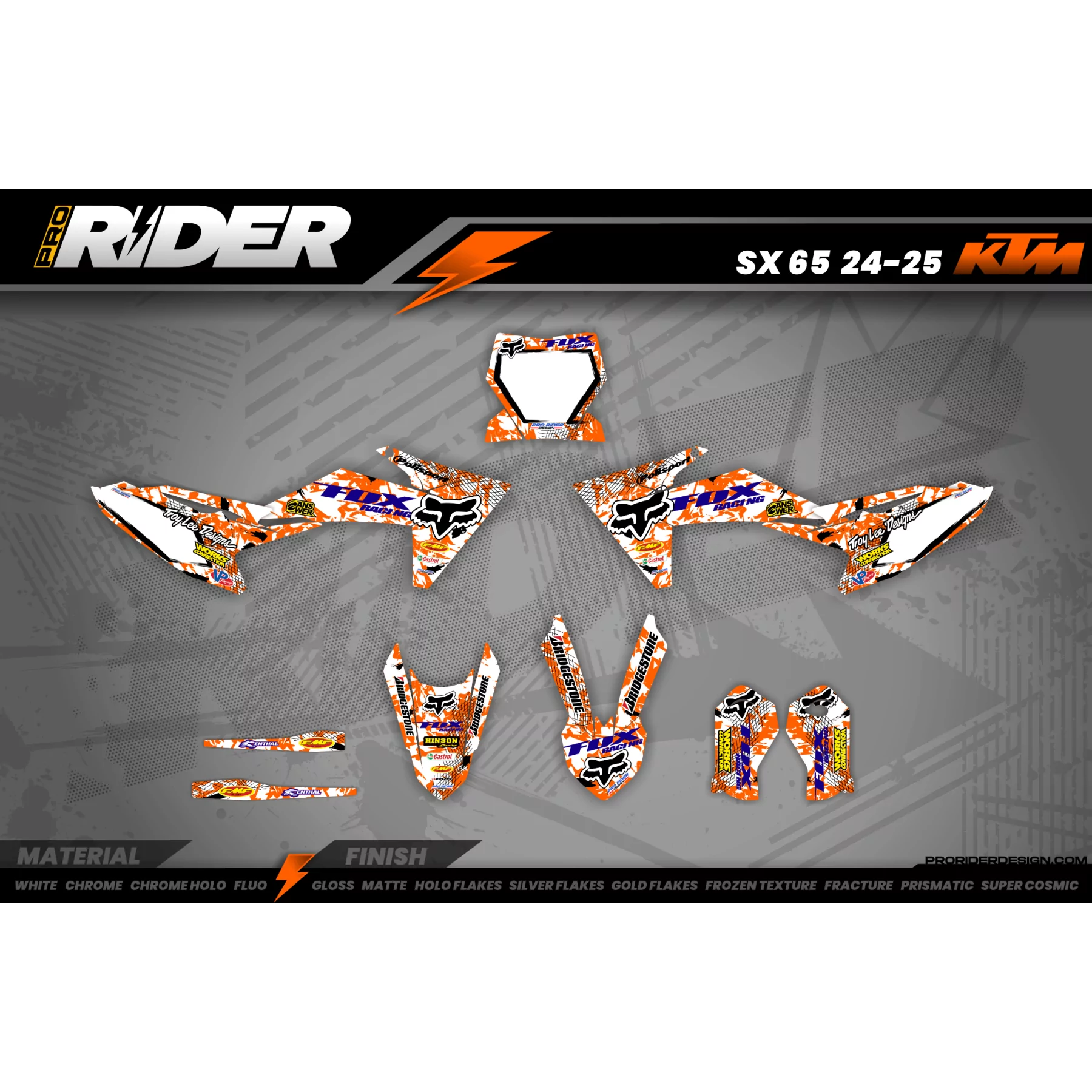 Moto graphics GRAPHICS MOTOCROSS FOX CAMO orange (ref:prda9c)
