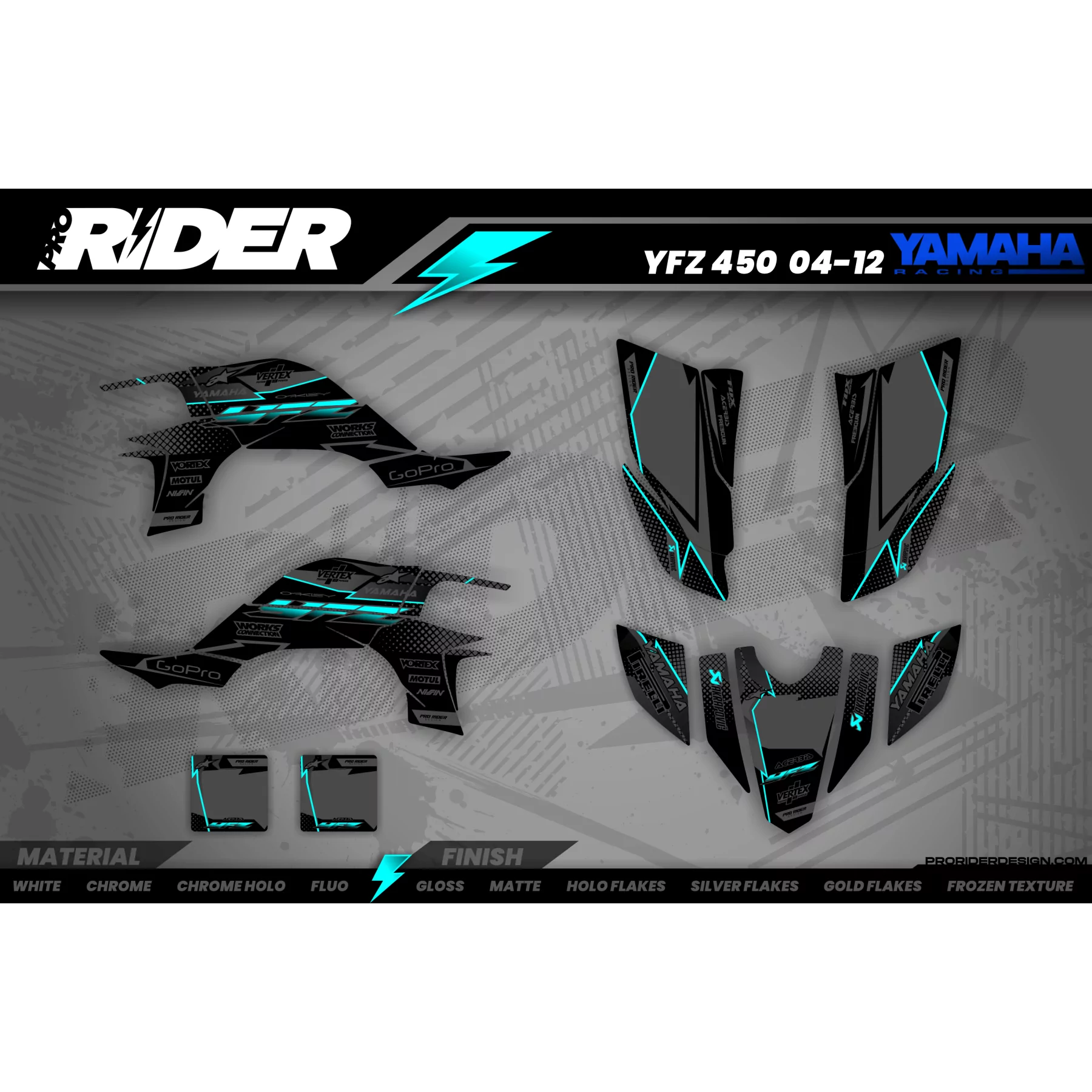Kit adhesivos moto KIT ADHESIVOS Motocross YAMAHA VERTEX TEAL