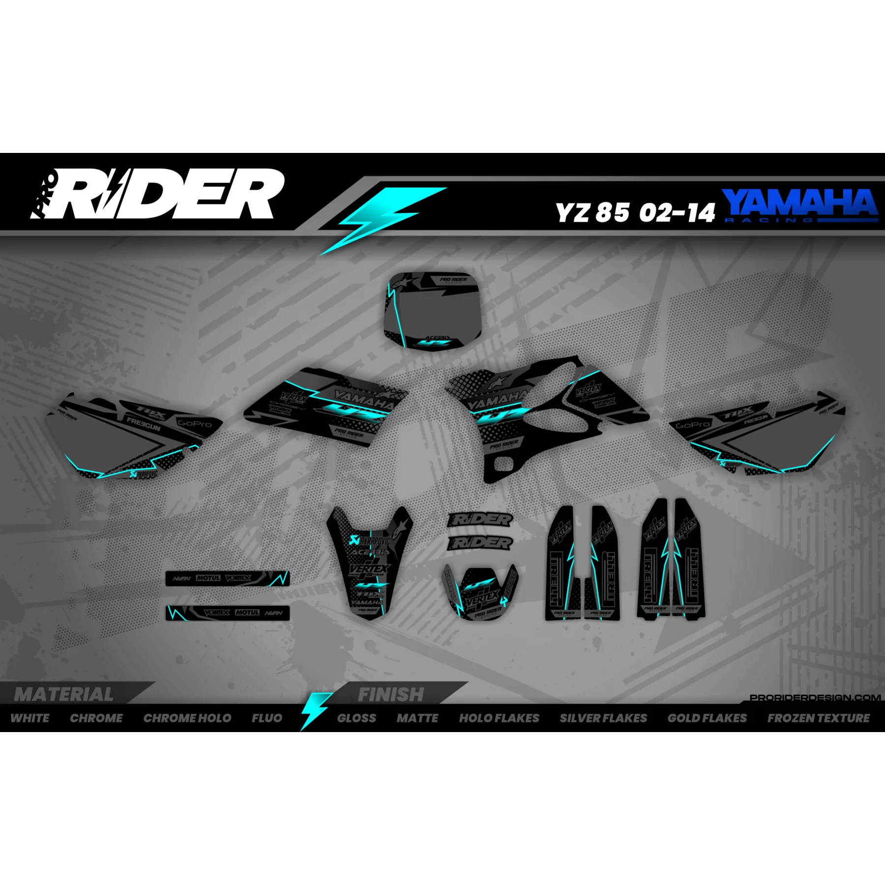 Kit adhesivos moto KIT ADHESIVOS Motocross YAMAHA VERTEX TEAL