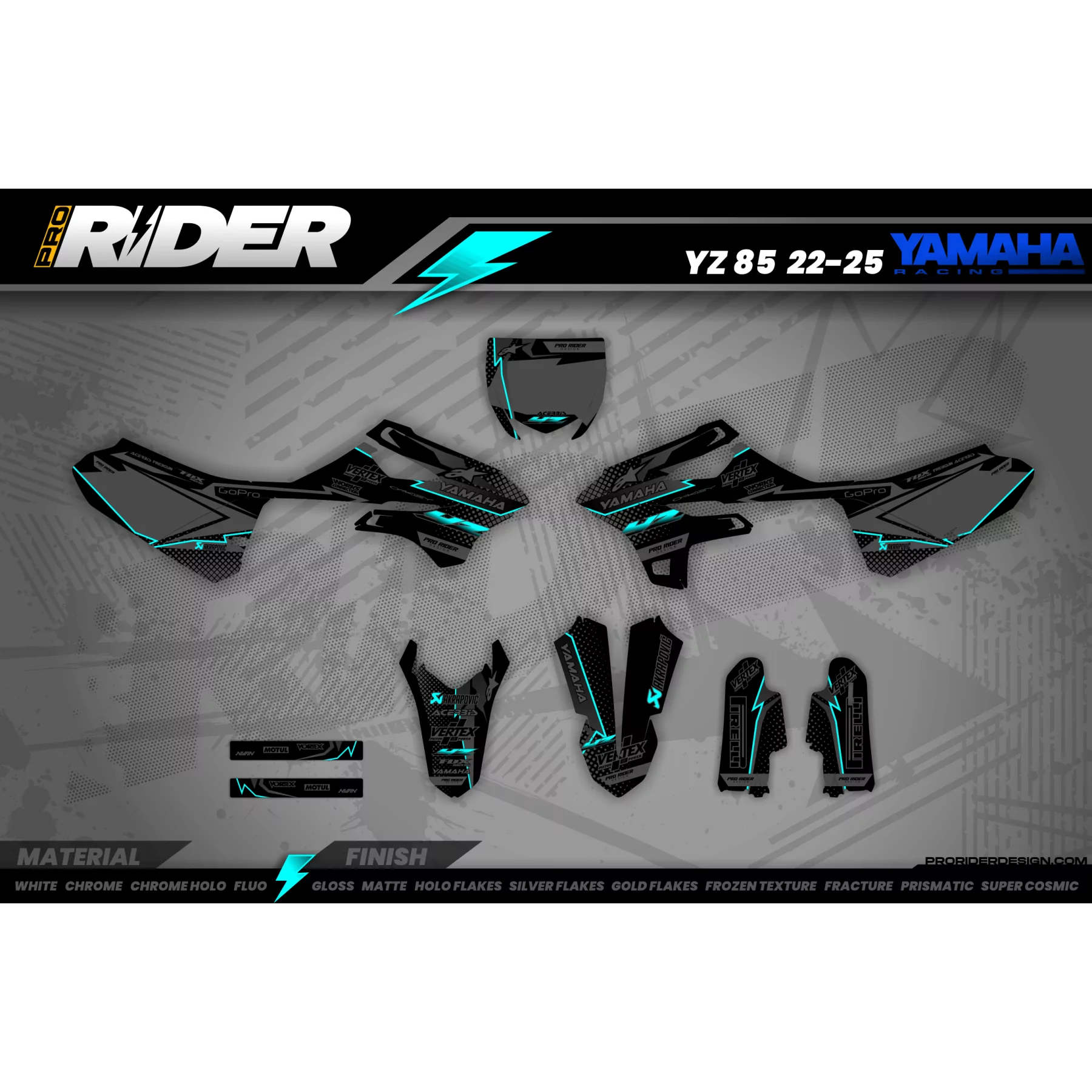 Kit adhesivos moto KIT ADHESIVOS Motocross YAMAHA VERTEX TEAL