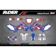 Kit adesivos moto KIT ADESIVOS PERSO MOTOCROSS FMR FACTORY vermelho (ref:prda13a)