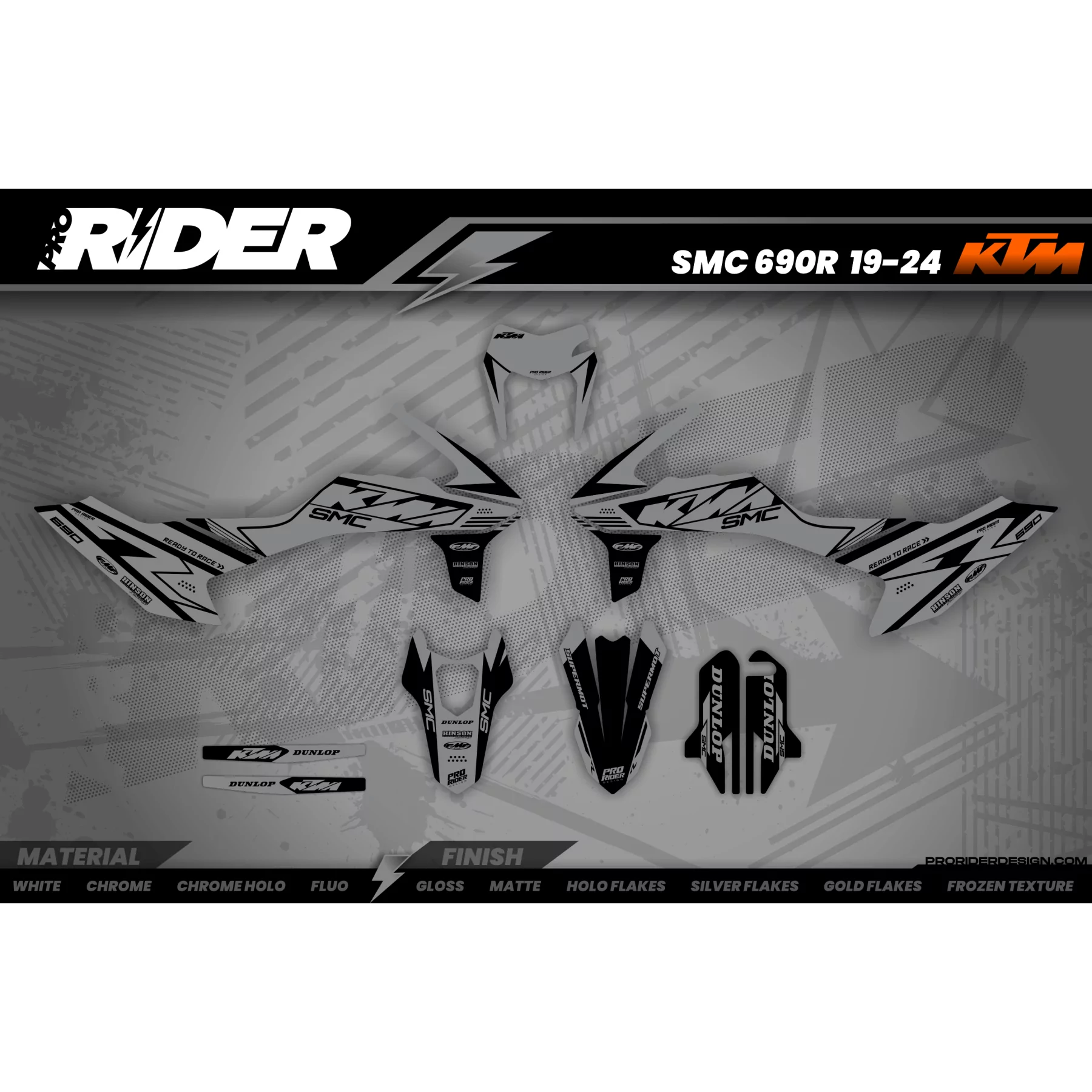 Kit adesivos moto Kit adesivos SUPERMOTARD | READY TO RACE | 690 SMC | Black Grey