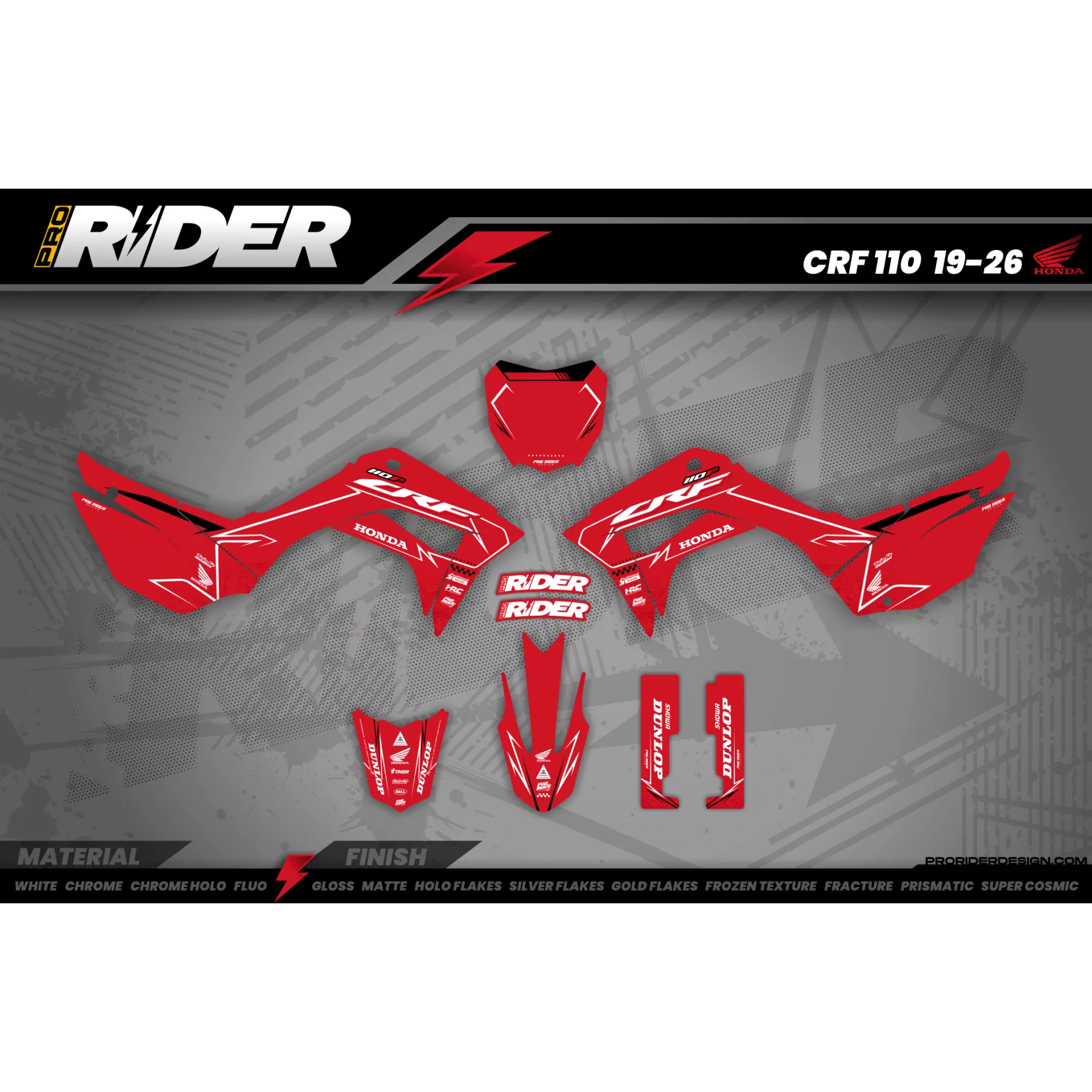 Kit adesivos moto KIT ADESIVOS Motocross HONDA SKYBOUND RED