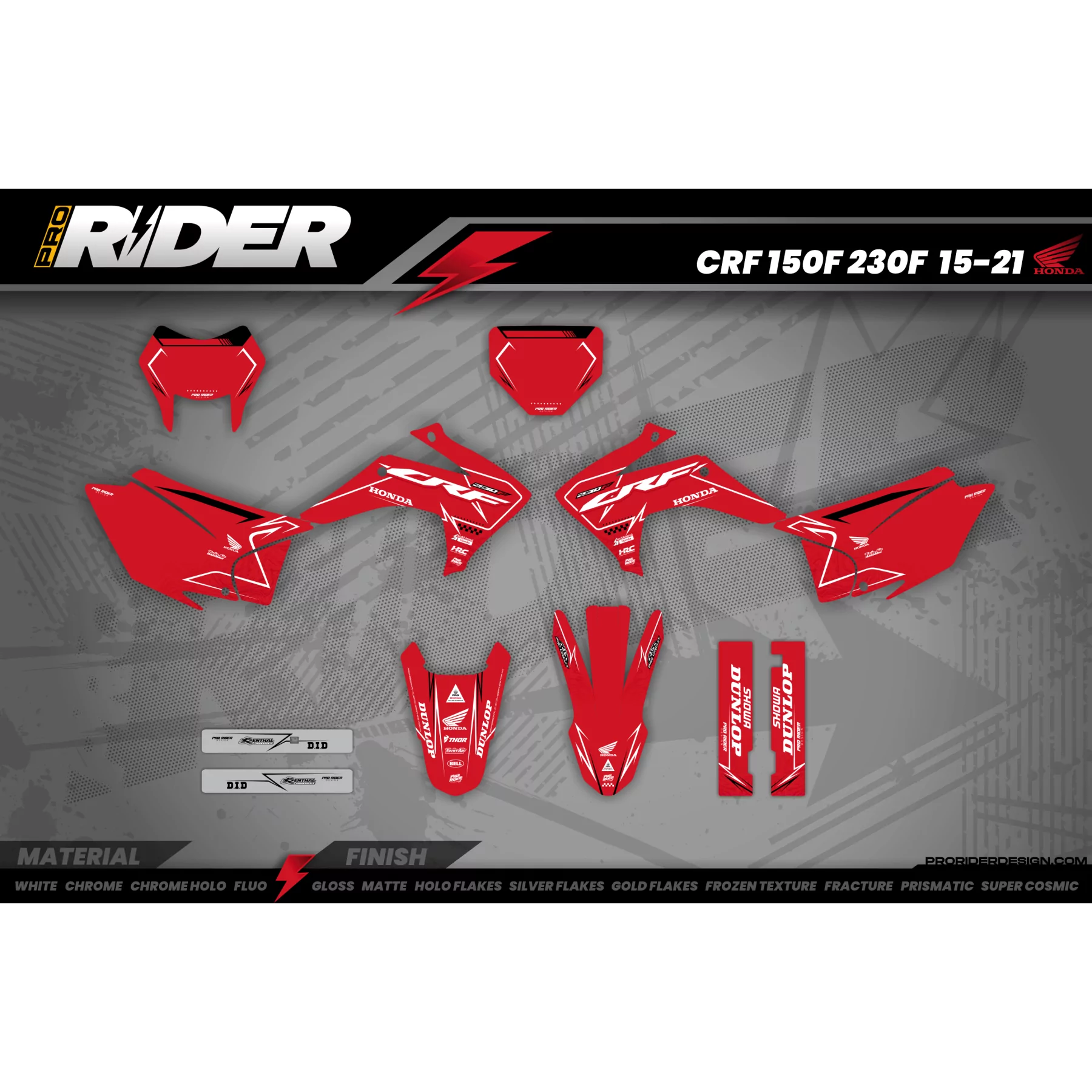 Kit adesivos moto KIT ADESIVOS Motocross HONDA SKYBOUND RED