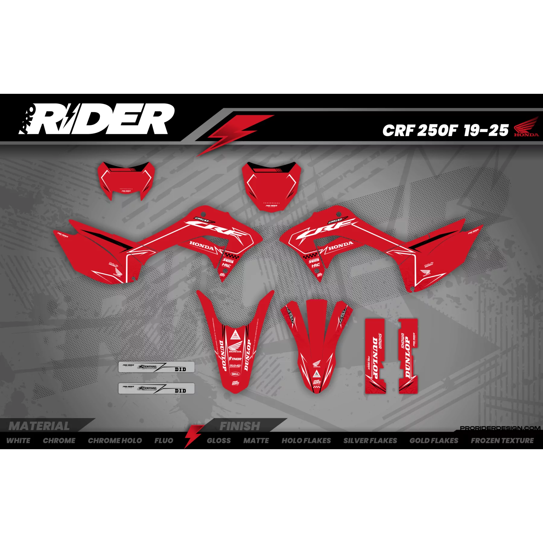 Kit adesivos moto KIT ADESIVOS Motocross HONDA SKYBOUND RED