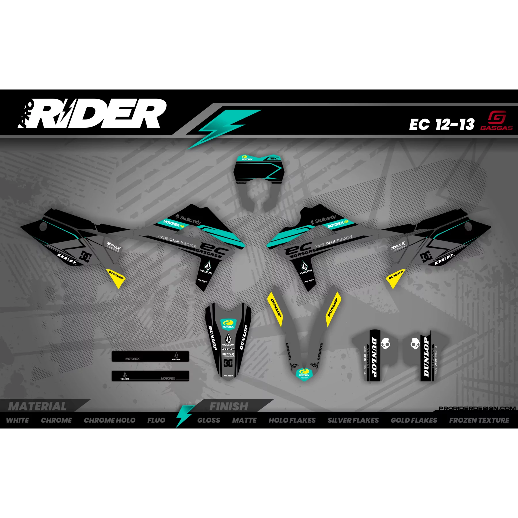Stickerset motor STICKERSET PERSO GASGAS RIDERS PRO TECH