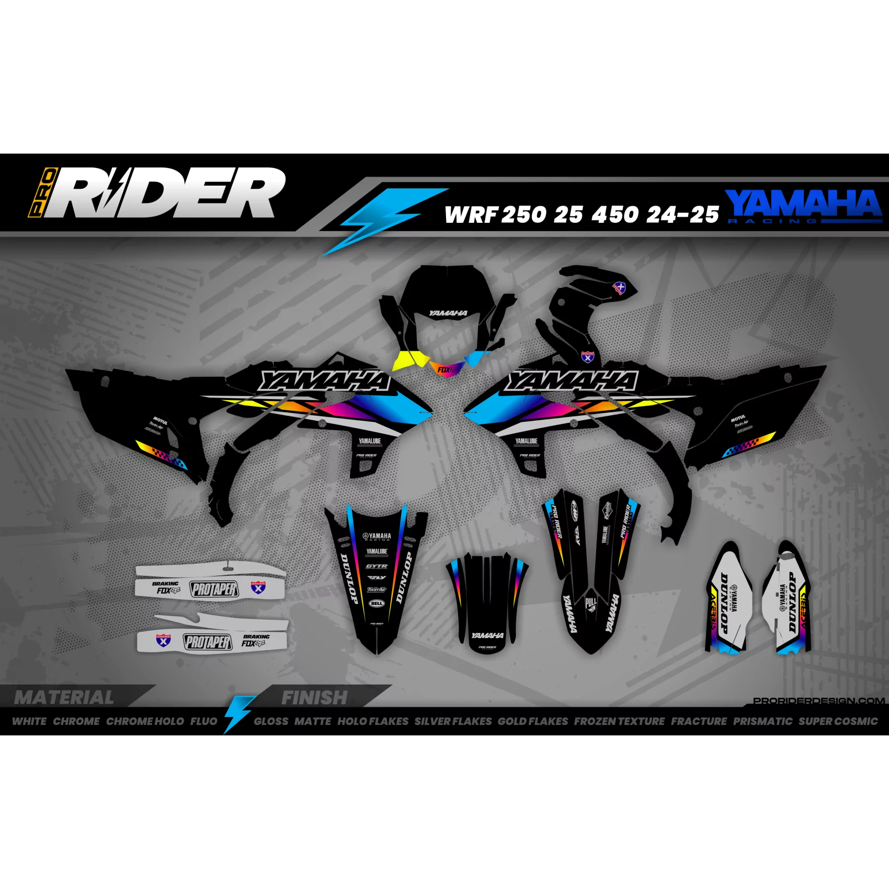 Stickerset motor Stickerset Motocross YAMAHA Speed Blocks - BLACK