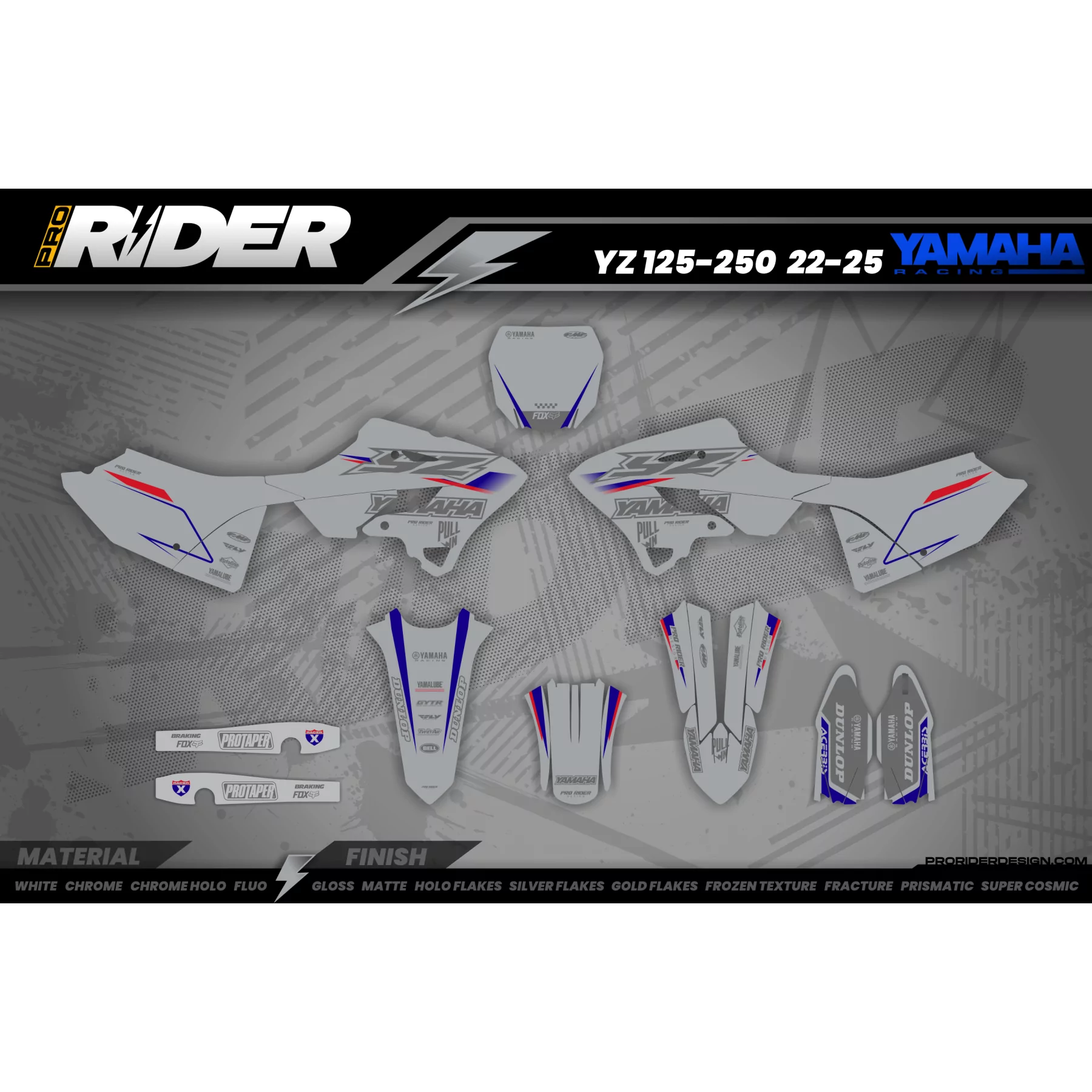 Stickerset motor STICKERSET Motorcross YAMAHA GREY FLAG