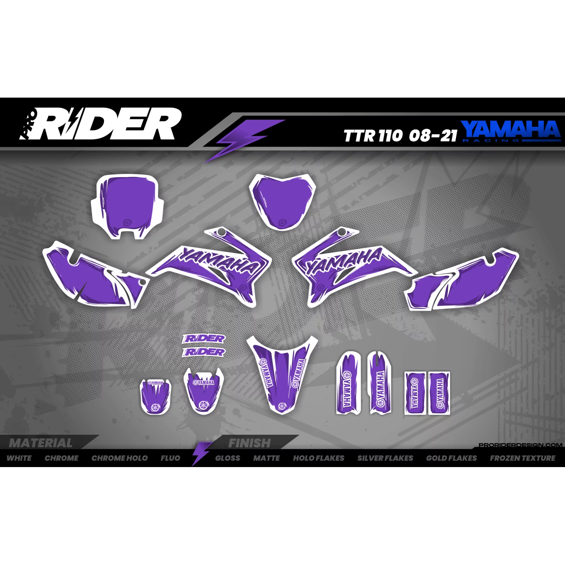 Kit adhesivos moto Kit adhesivos Motocross YAMAHA CARTOON MANGA BRUSH PURPLE/WHITE