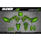 Dekor Moto DEKOR MOTOCROSS KAWASAKI CARTOON MANGA BRUSH BLACK/GREEN