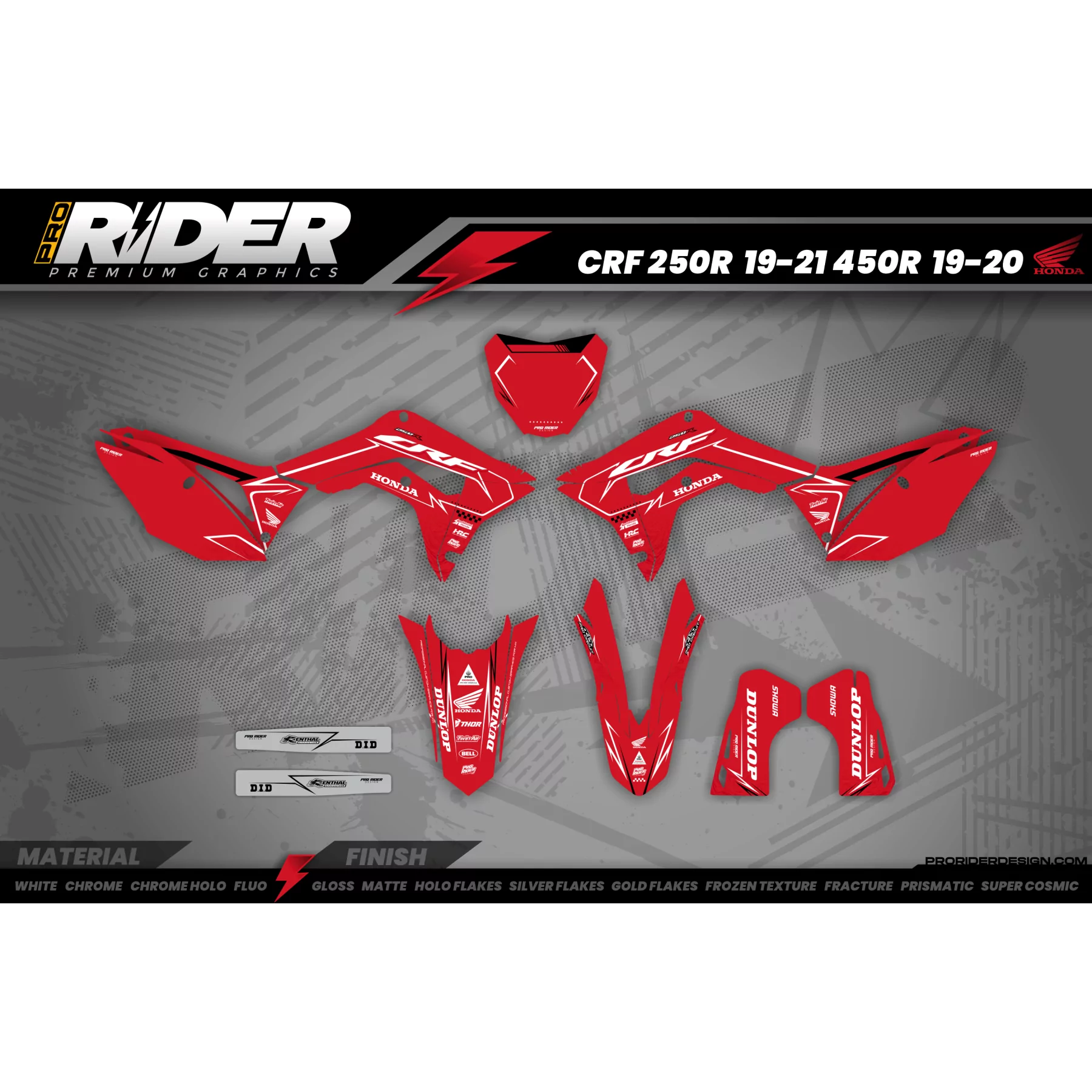 Motorcycle graphics graphics Motocross custom HONDA YUGEN RED