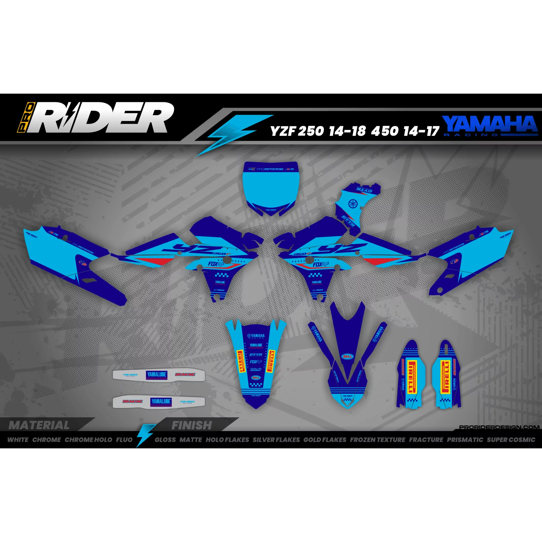 Motorcycle graphics Graphics Motocross and Supermot YAMAHA blue teal