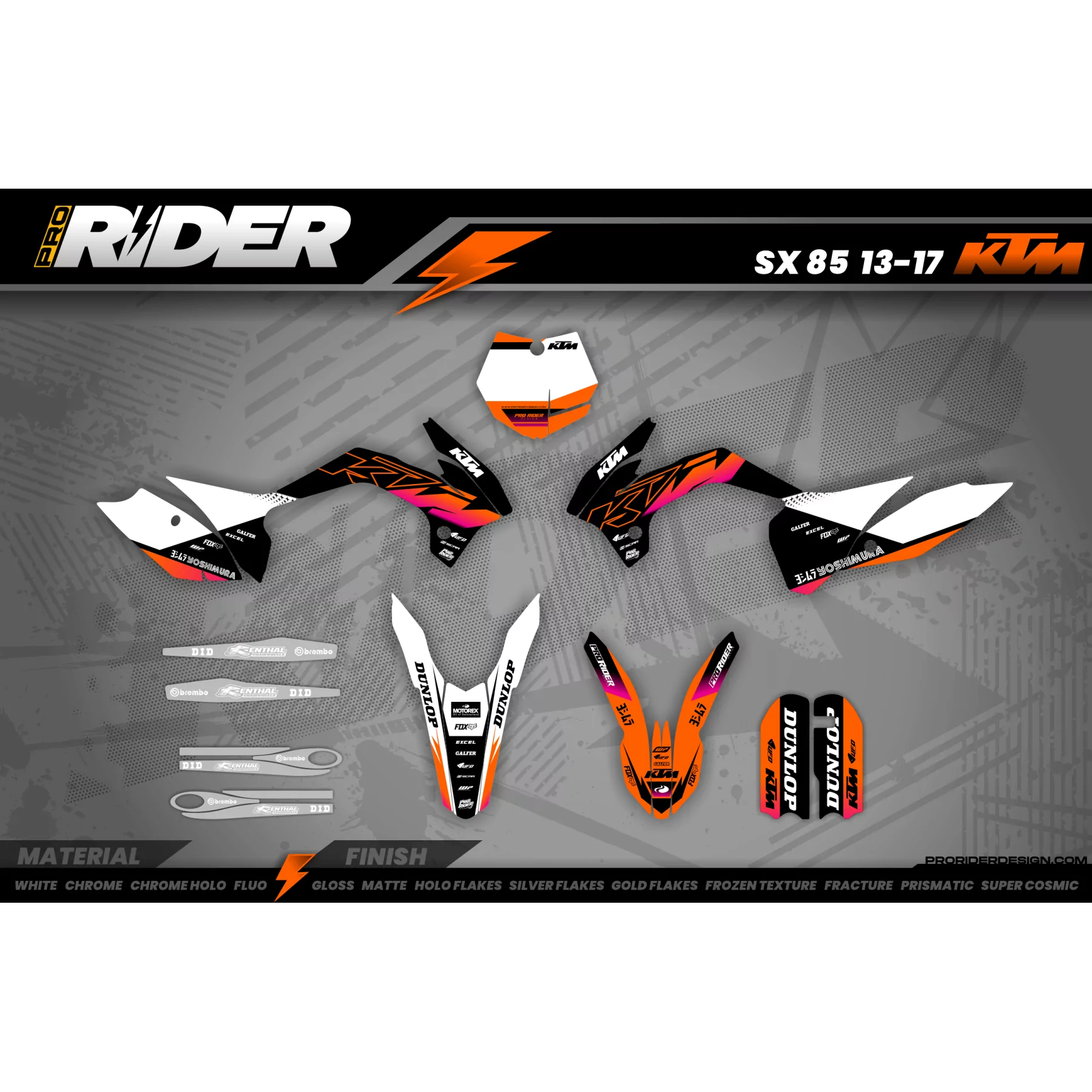 Stickerset moto Stickerset Motocross KTM perso - VORTEX