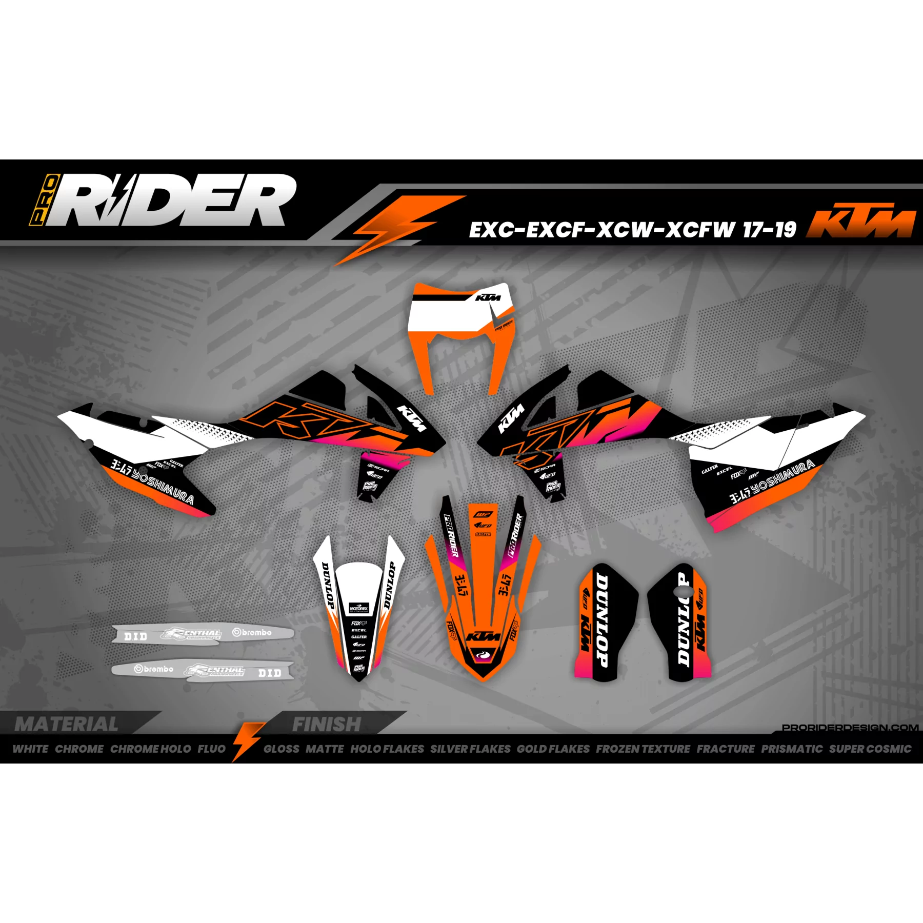Kit adesivos moto Kit adesivos Motocross KTM personalizado - VORTEX
