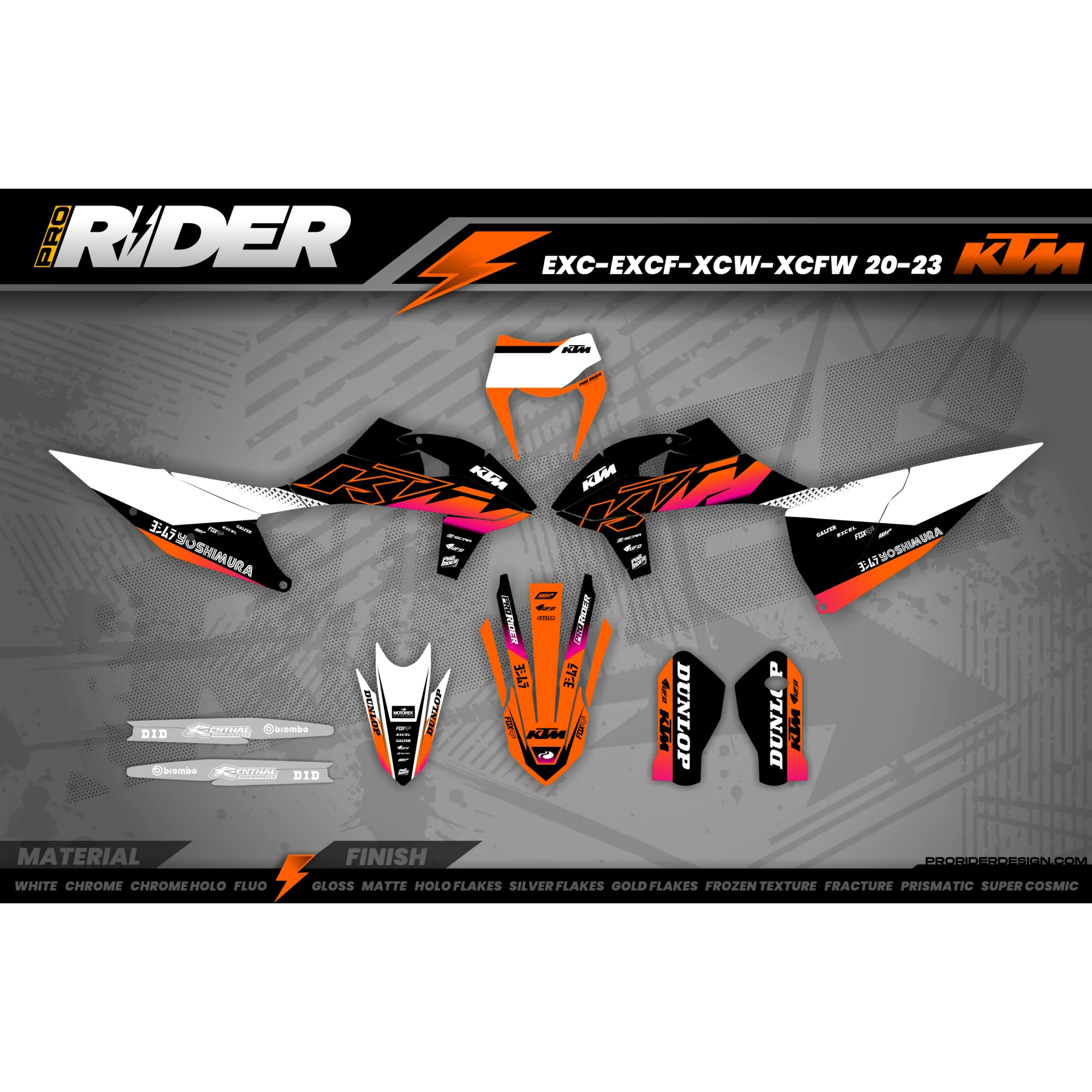 Stickerset moto Stickerset Motocross KTM perso - VORTEX