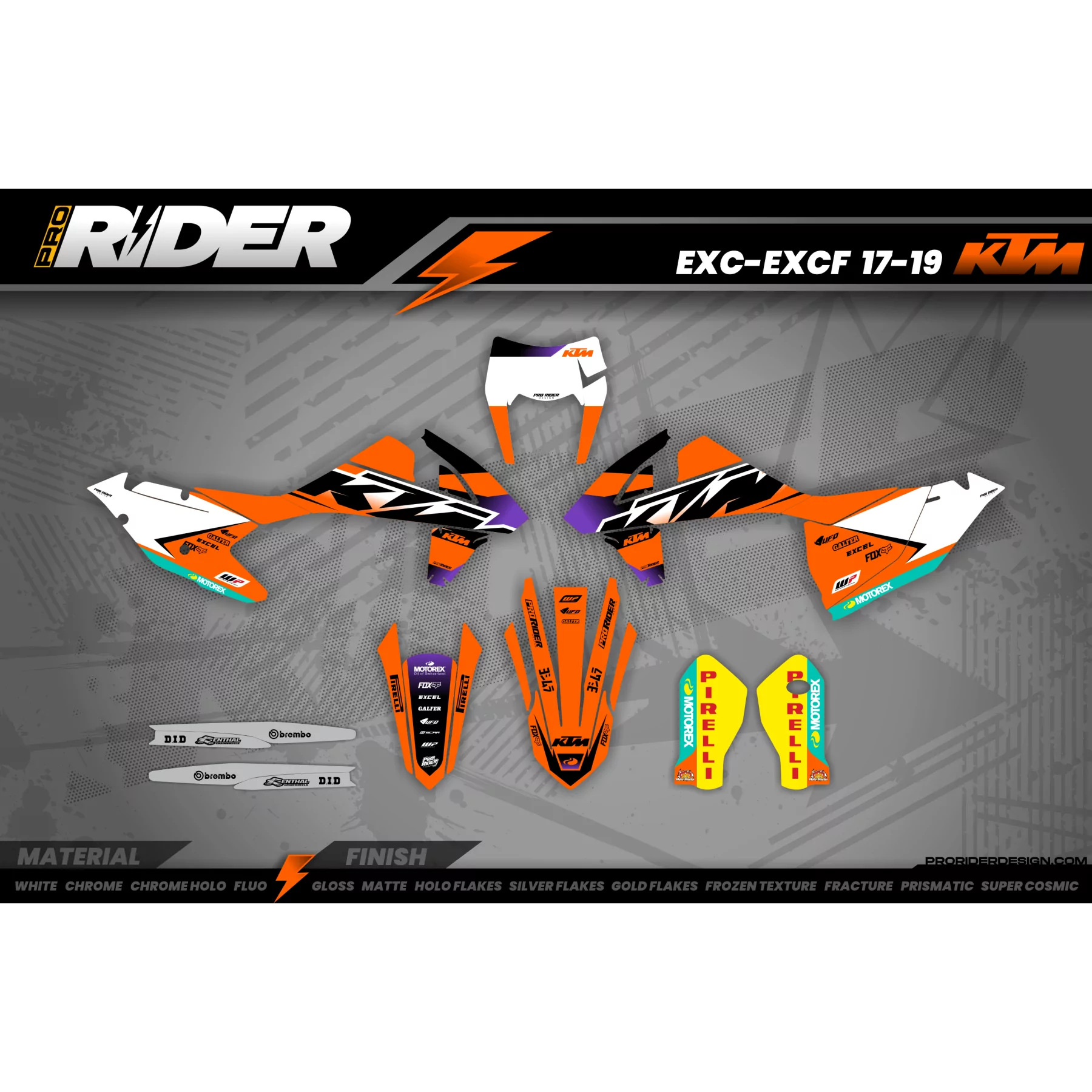 Kit adesivos moto Kit adesivos Motocross KTM SX SXF EXC - ORANGE DRIFTING