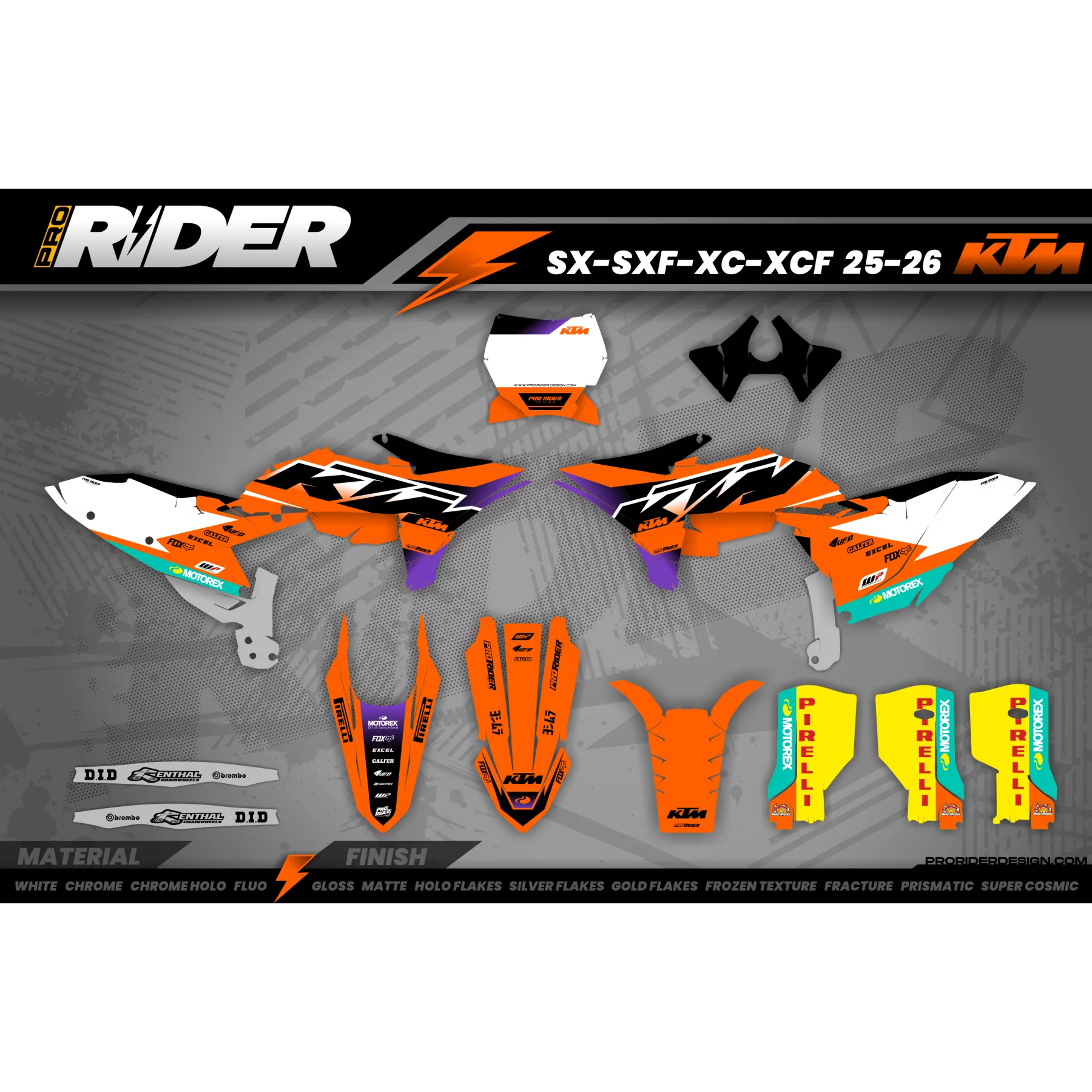 Kit adesivos moto Kit adesivos Motocross KTM SX SXF EXC - ORANGE DRIFTING