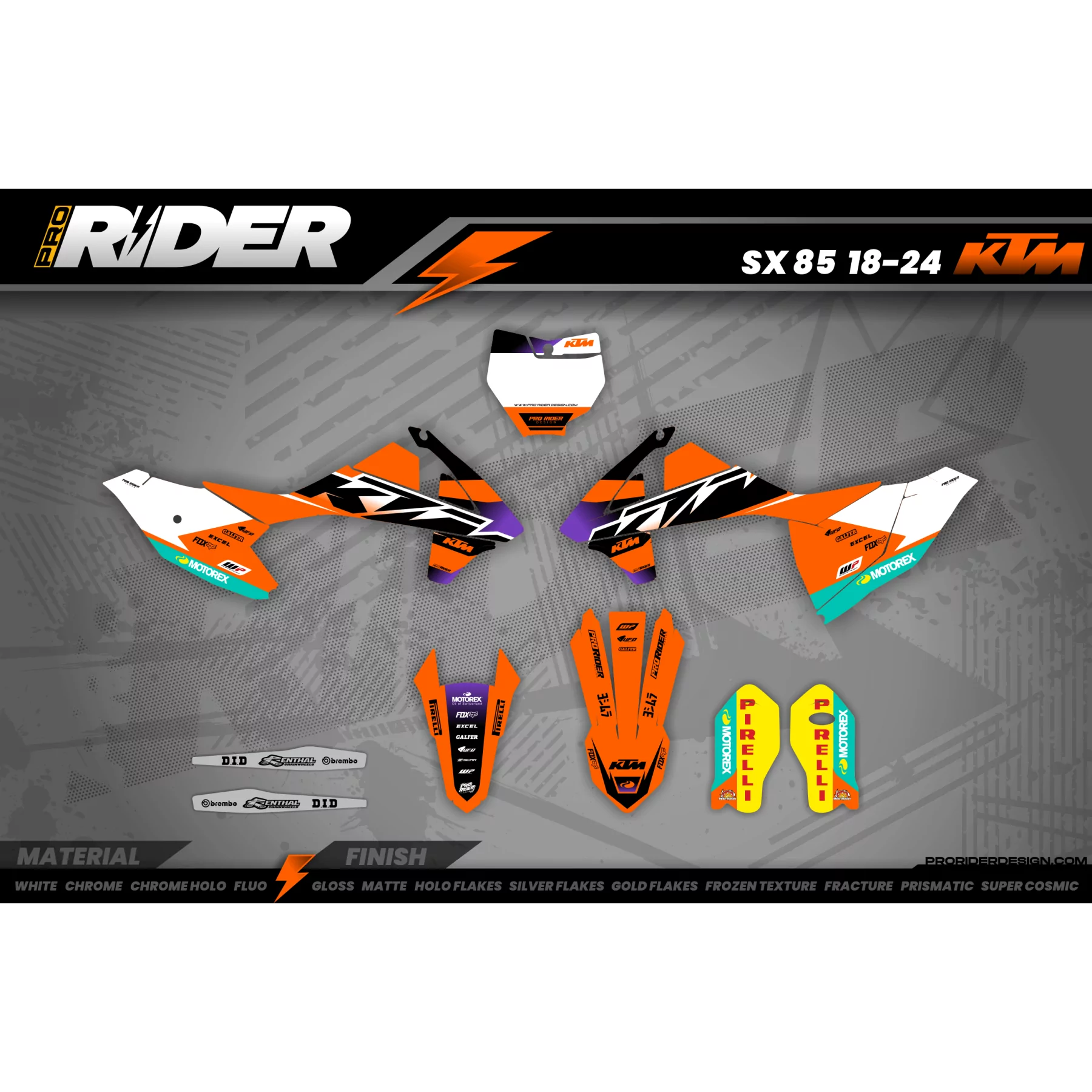 Kit adesivos moto Kit adesivos Motocross KTM SX SXF EXC - ORANGE DRIFTING