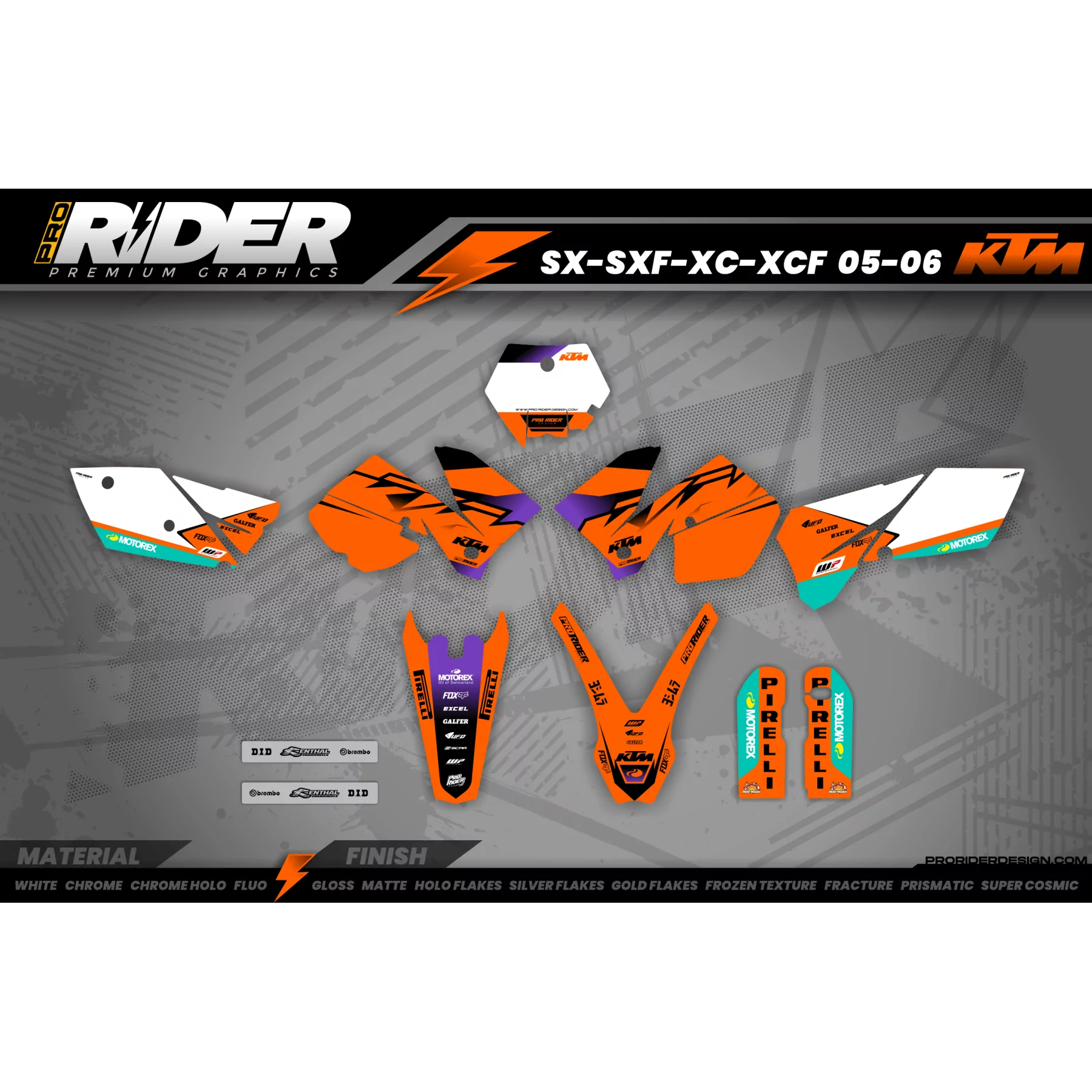 Stickerset moto Stickerset Motocross KTM SX SXF EXC - OEM VECTOR