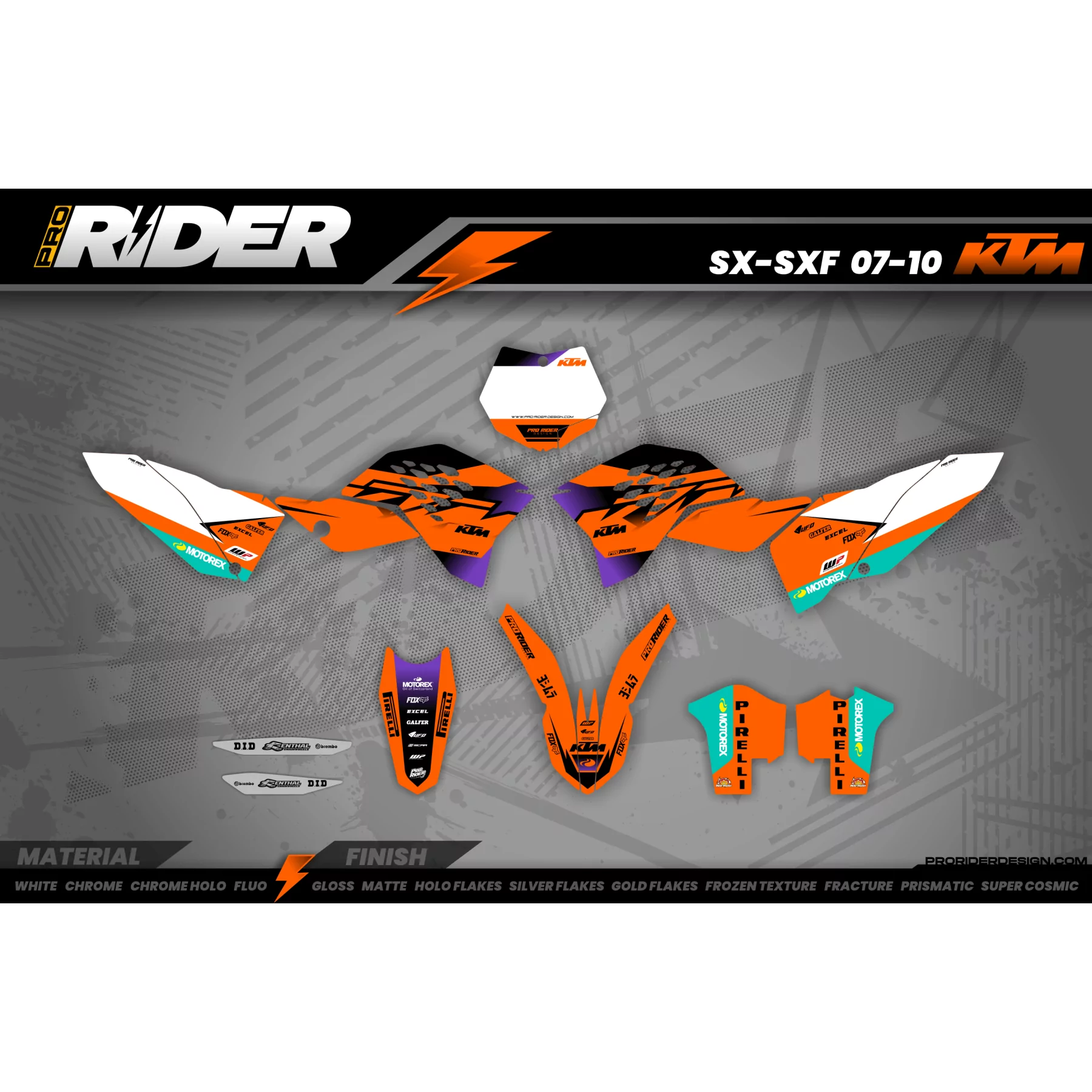 Stickerset moto Stickerset Motocross KTM SX SXF EXC - OEM VECTOR