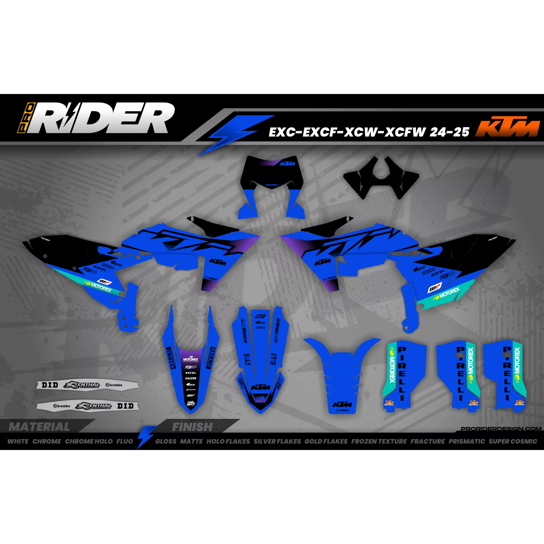 Kit adesivos moto Kit adesivos Motocross KTM SX SXF EXC - BLUE VECTOR