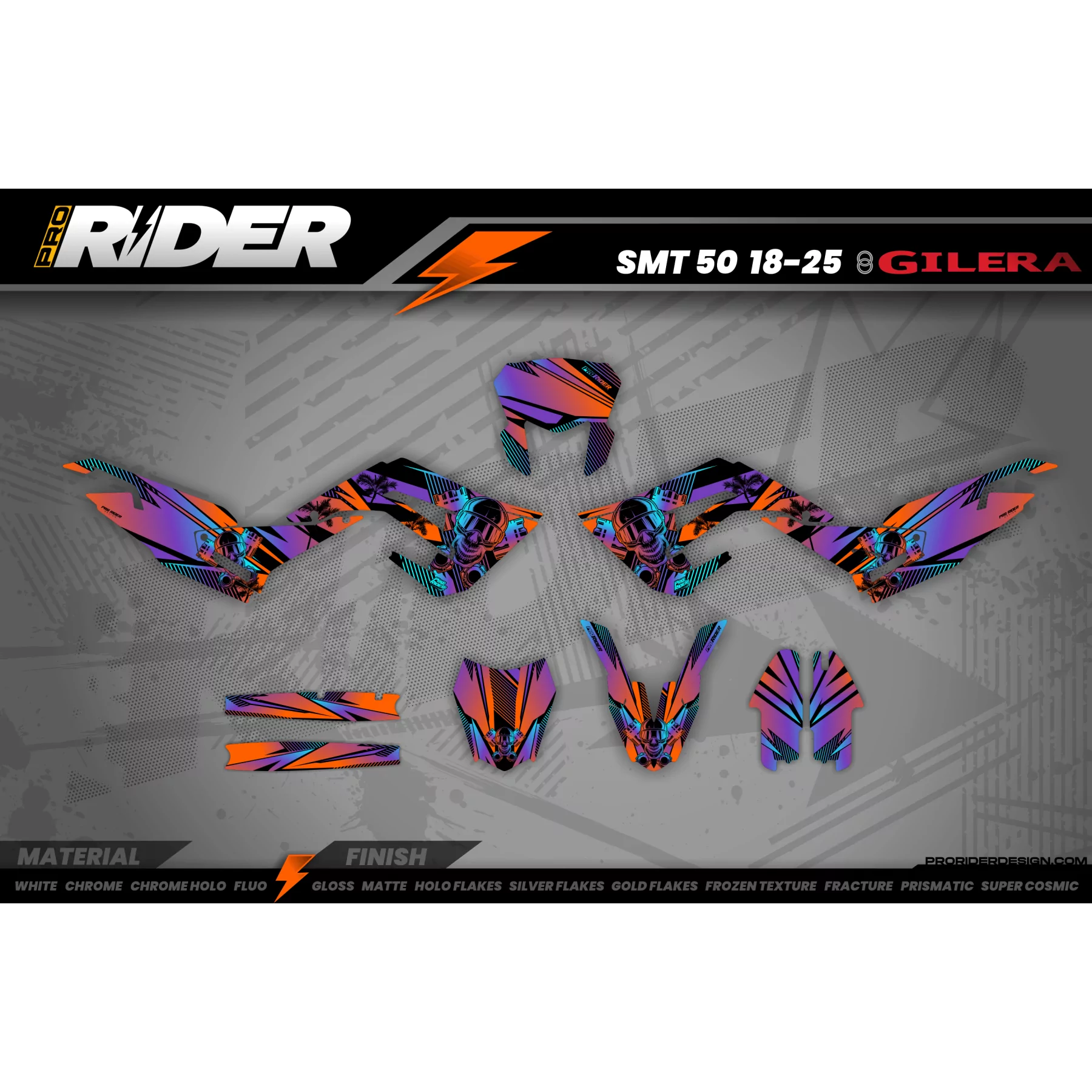 Kit adesivos moto Kit adesivos SUPERMOT personalizável - SKULL TREES