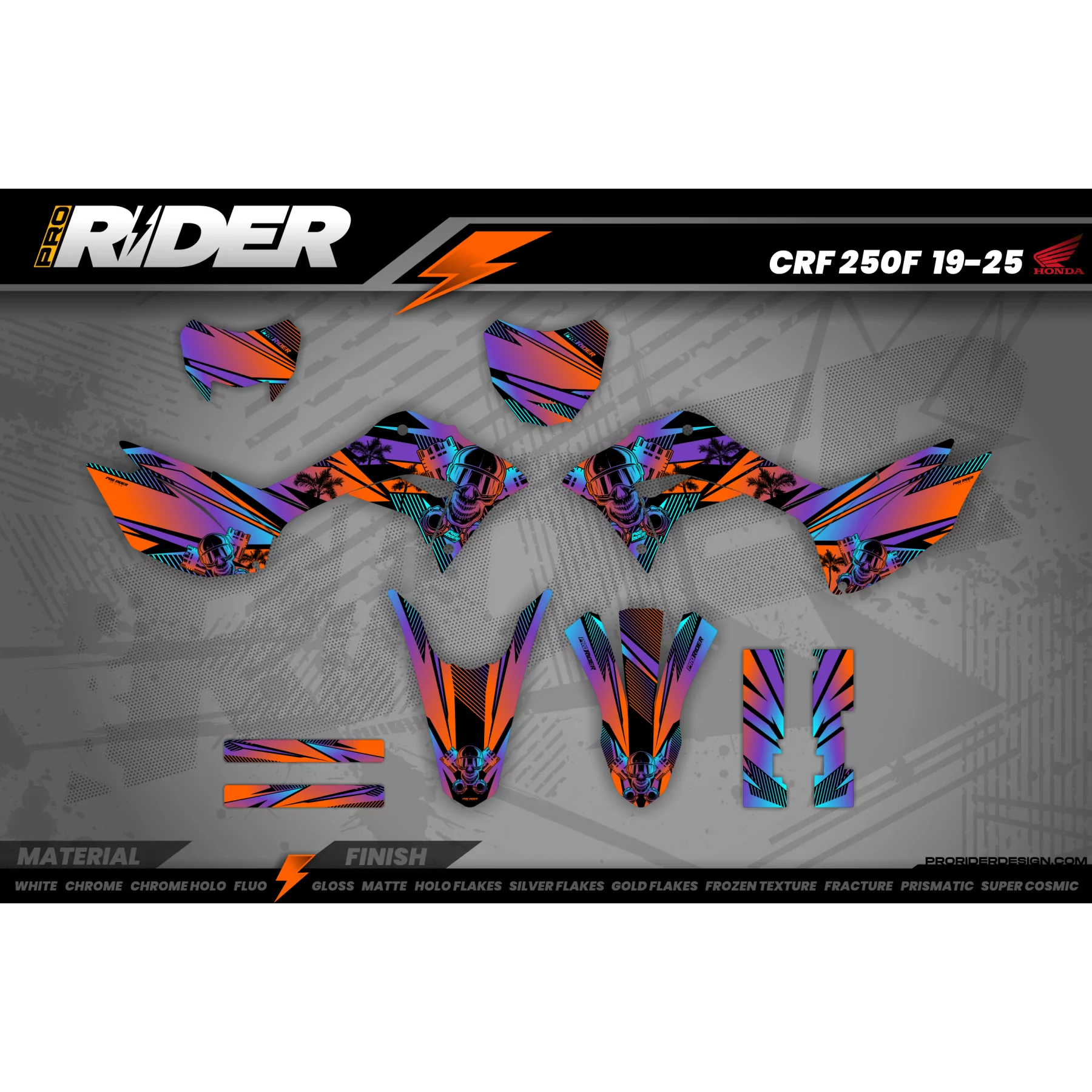 Kit adesivos moto Kit adesivos SUPERMOT personalizável - SKULL TREES
