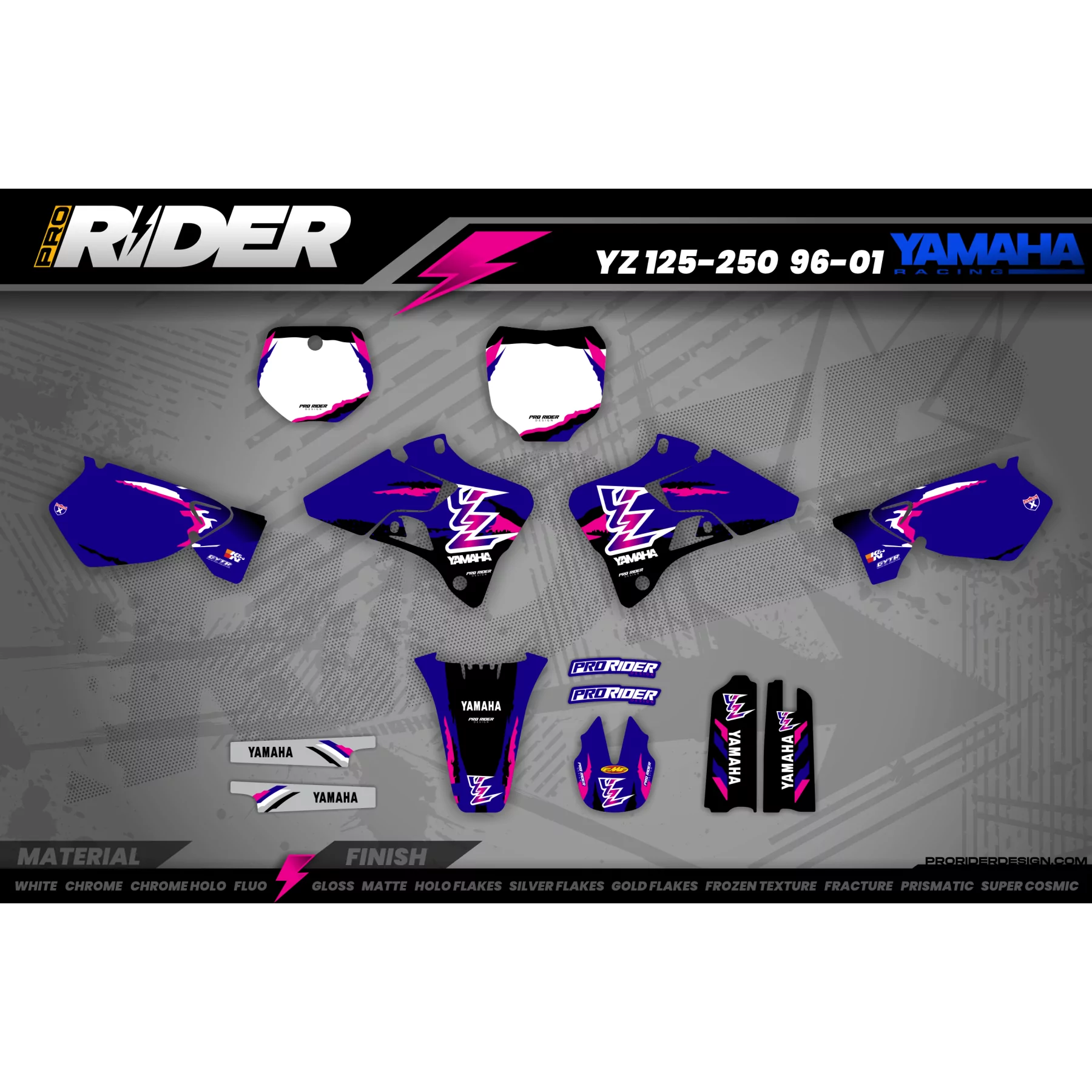 Kit adhesivos moto Kit adhesivos YZ YZF Motocross YAMAHA RETRO BLUE