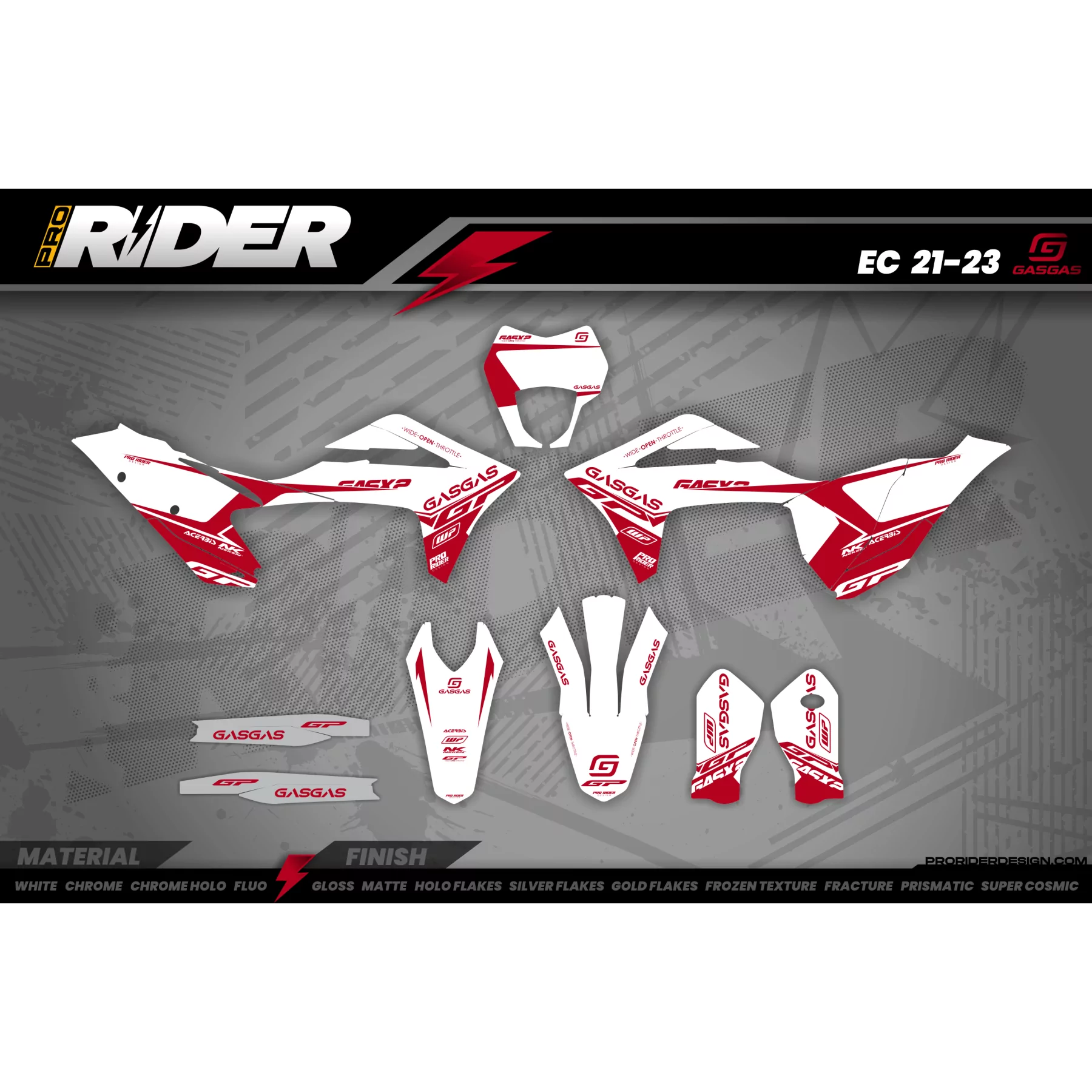 Kit adesivos moto Kit adesivos GASGAS GP WHITE