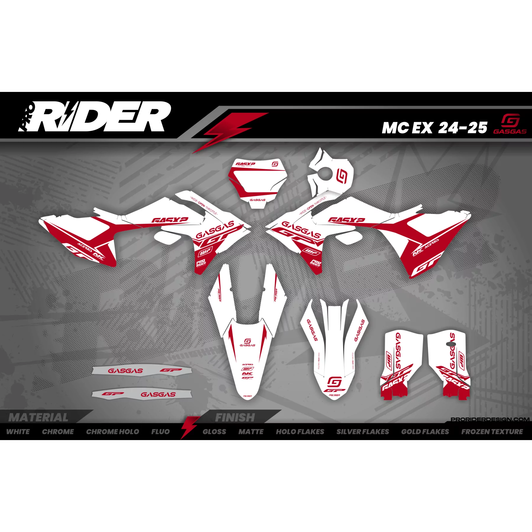 Kit adesivos moto Kit adesivos GASGAS GP WHITE