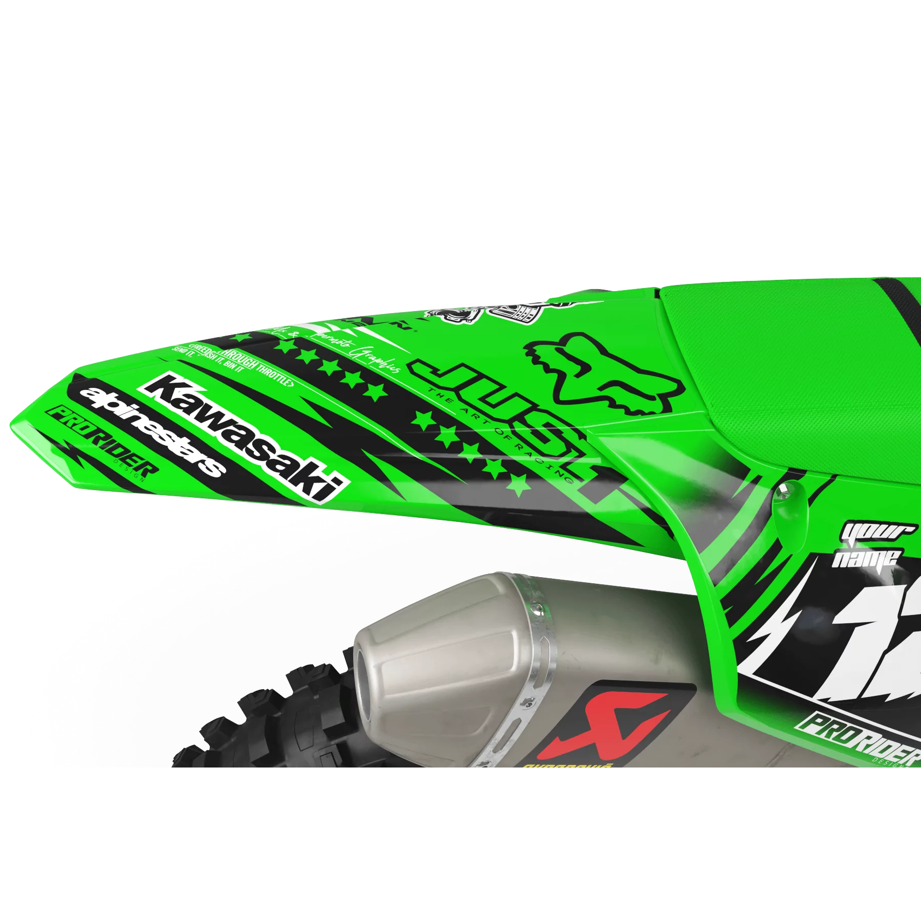 Motorcycle GRAPHICS Graphics Motocross KAWASAKI JUST1 GREEN