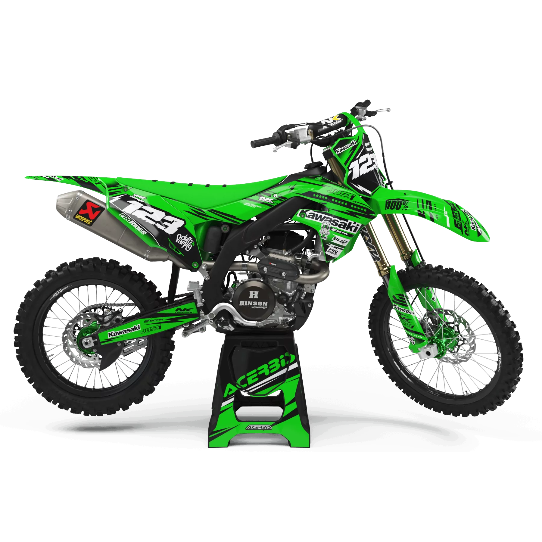 STICKERSET motor Stickerset Motocross KAWASAKI JUST1 GREEN