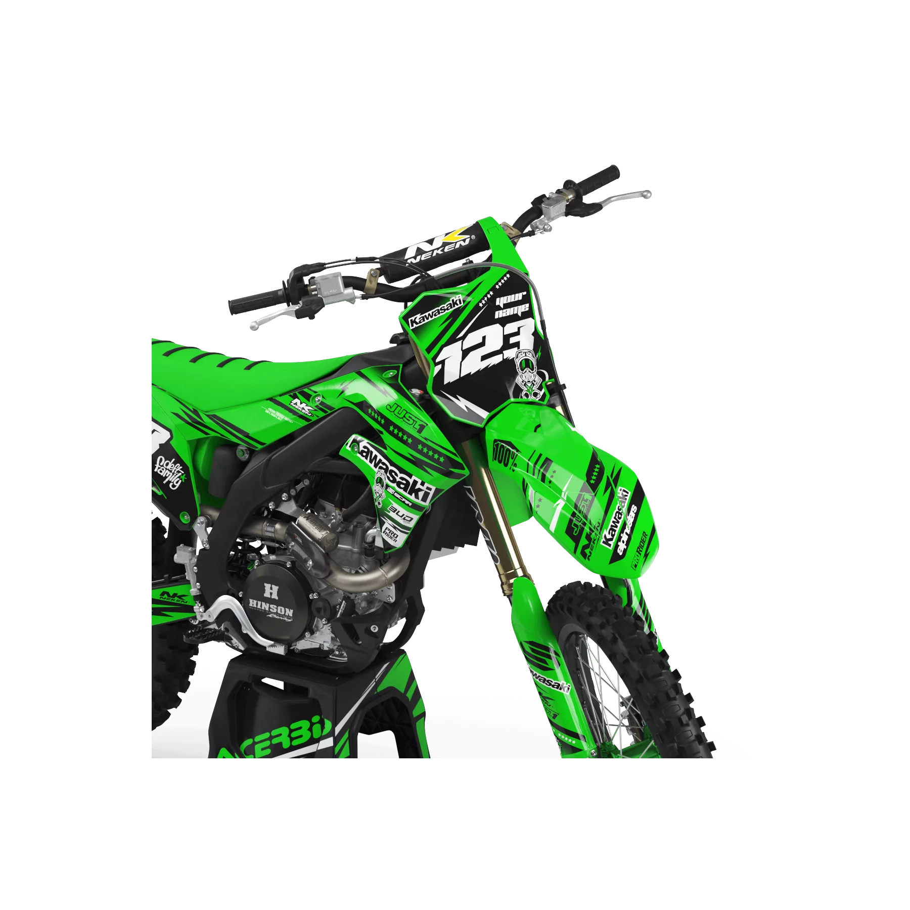 STICKERSET motor Stickerset Motocross KAWASAKI JUST1 GREEN