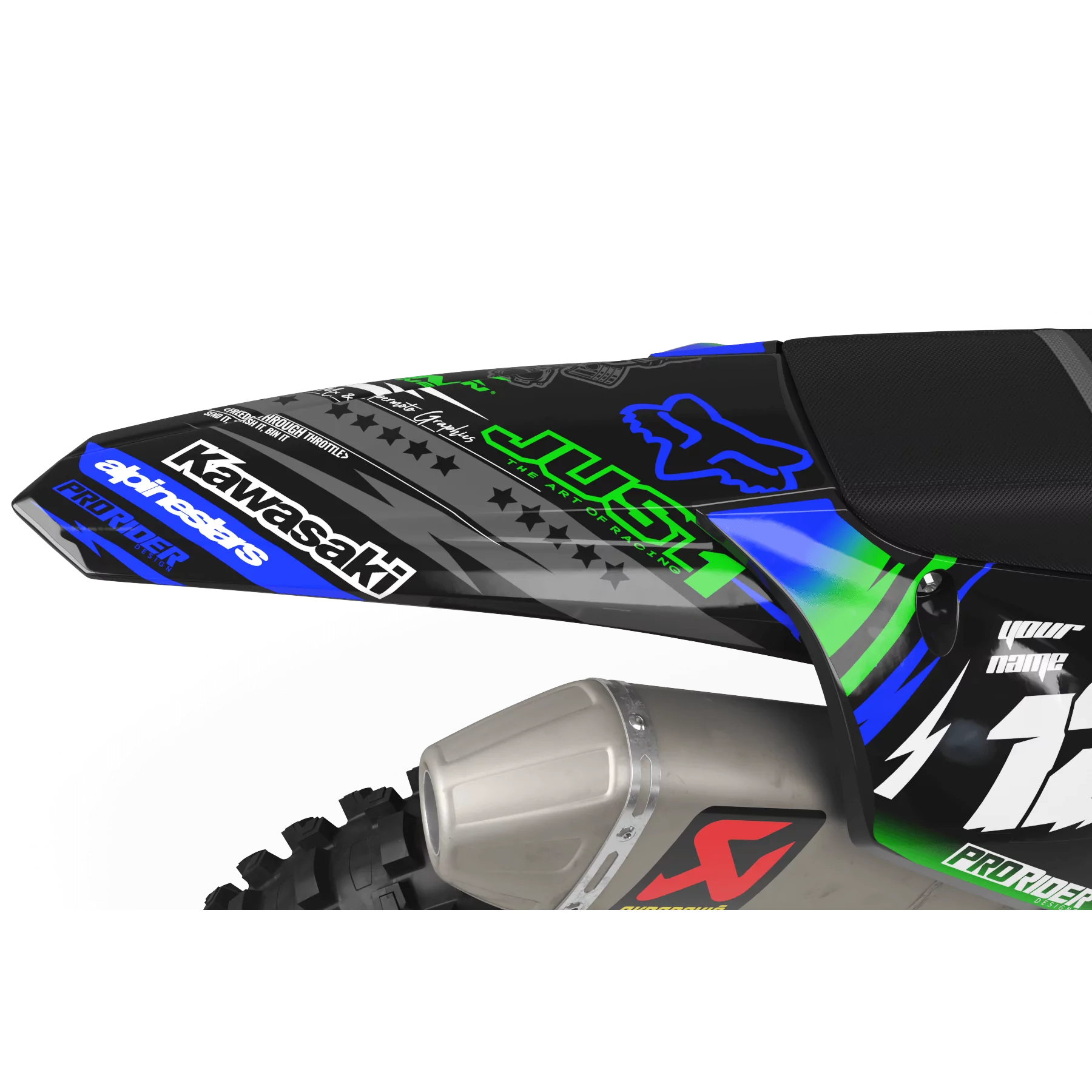 Motorcycle GRAPHICS Graphics Motocross KAWASAKI JUST1 BLACK