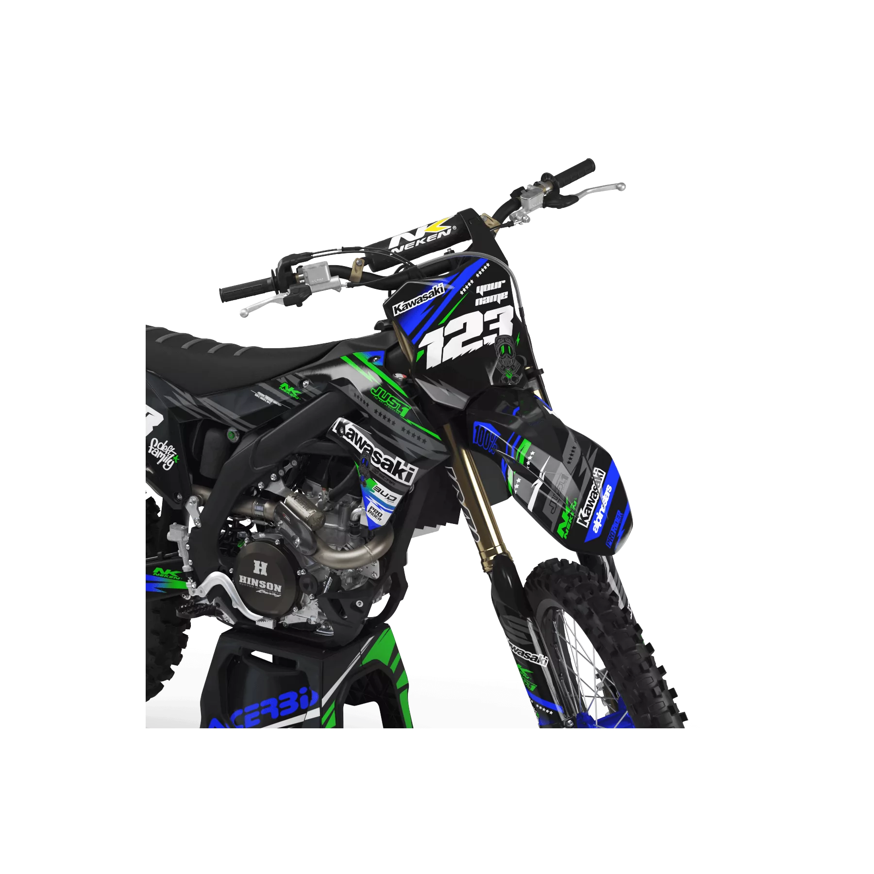 Motorcycle graphics Graphics Motocross KAWASAKI JUST1 BLACK
