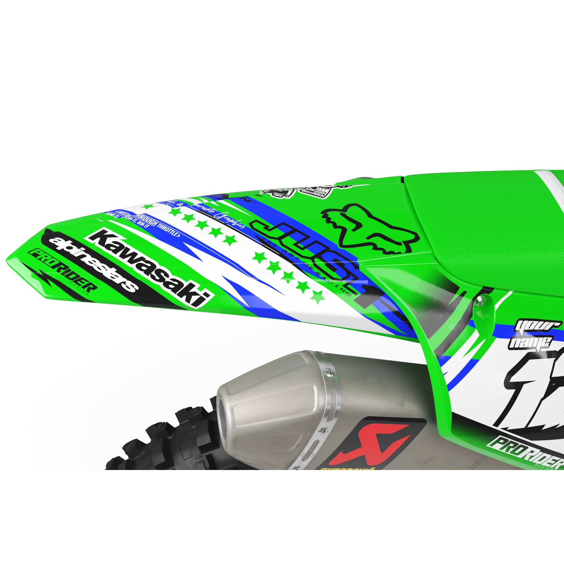 Kit adesivos moto KIT ADESIVOS Motocross KAWASAKI JUST1 BLUE