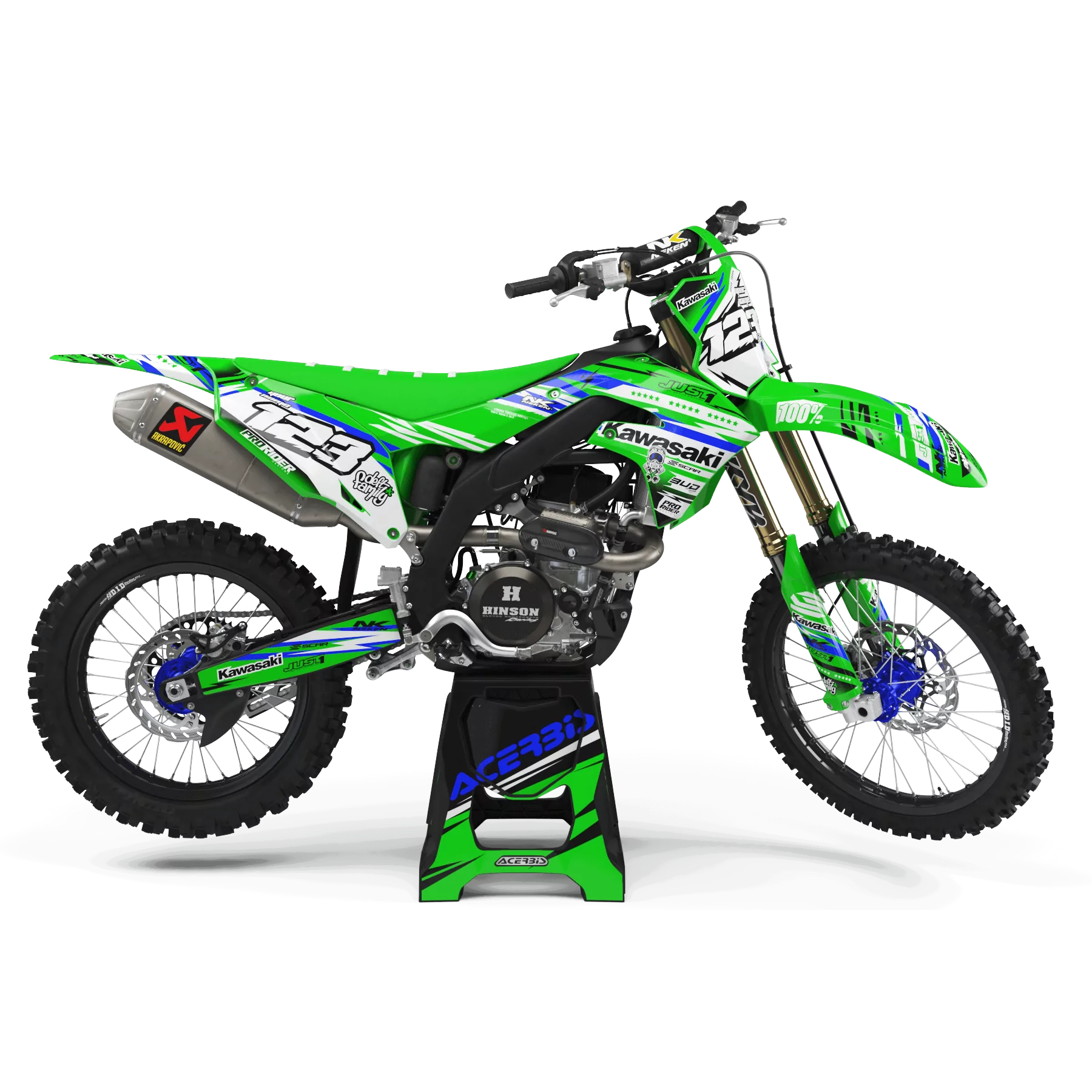 STICKERSET motor Stickerset Motocross KAWASAKI JUST1 BLUE