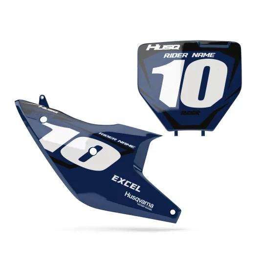 DEKOR Moto Dekor NUMMERNSCHILDER HINTERGRUND PERSO HUSQVARNA Ivan White Blue