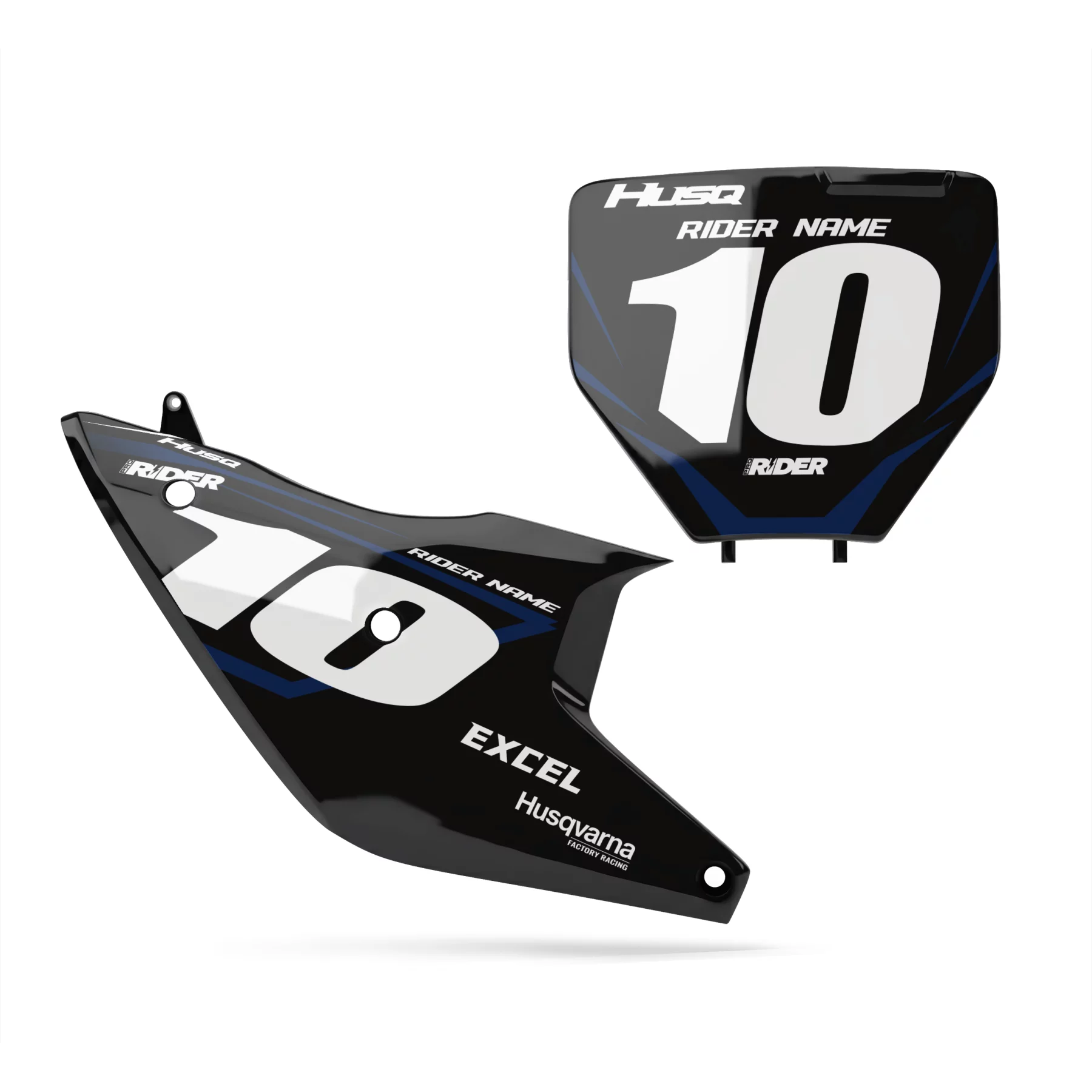 GRAFICHE moto Grafiche FONDI TARGA PERSO HUSQVARNA Ivan Black White