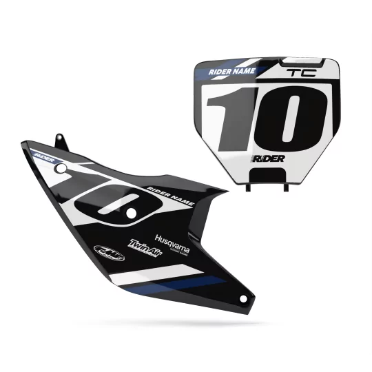 GRAFICHE moto Grafiche FONDI TARGA PERSO HUSQVARNA Alkar Black White