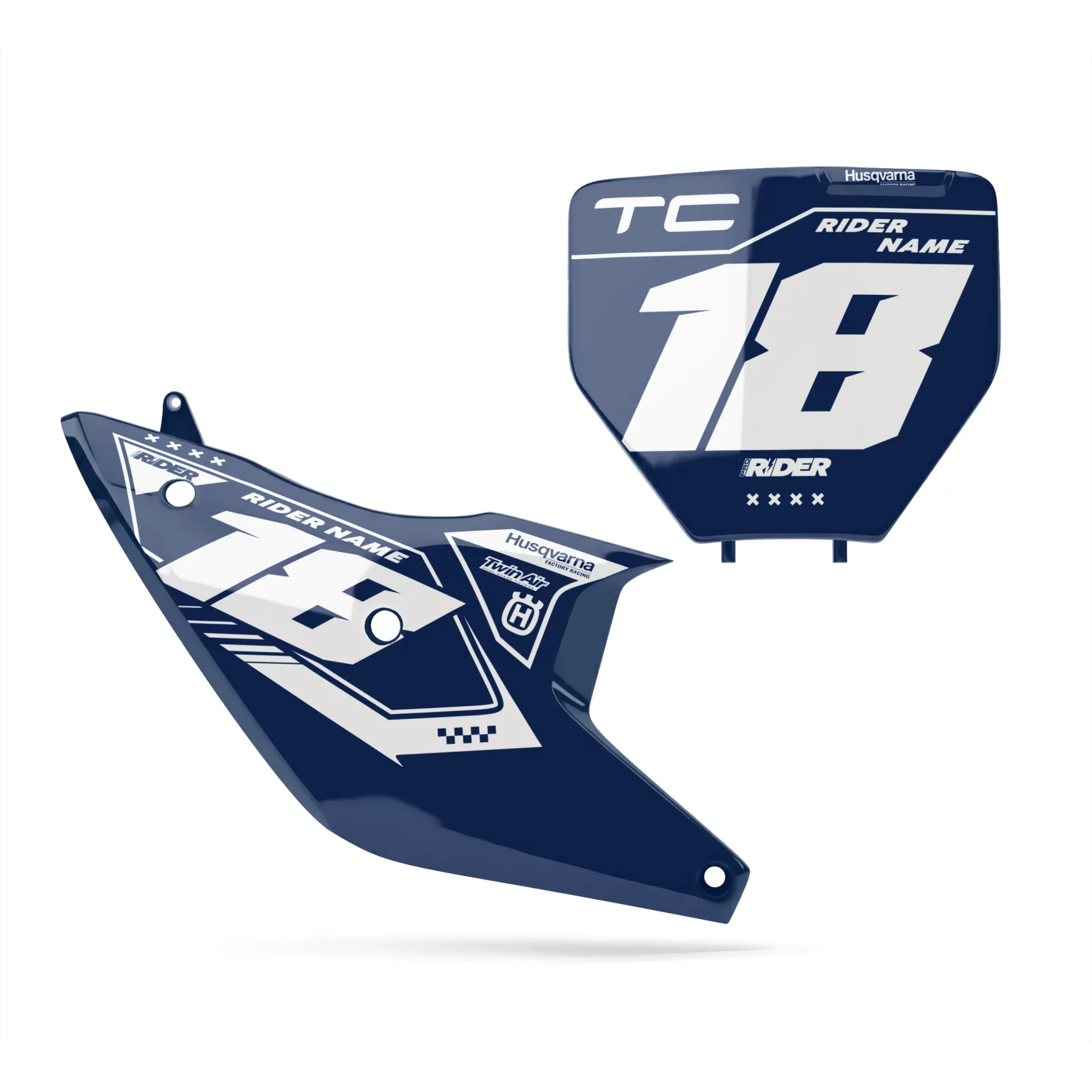 Motorcycle GRAPHICS Graphics NUMBER PLATE BACKGROUNDS CUSTOM HUSQVARNA Albax Full Blue