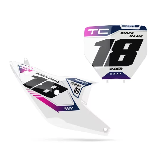 Dekor Moto Dekor NUMMERNSCHILDER HINTERGRUND PERSO HUSQVARNA Albax Pink White