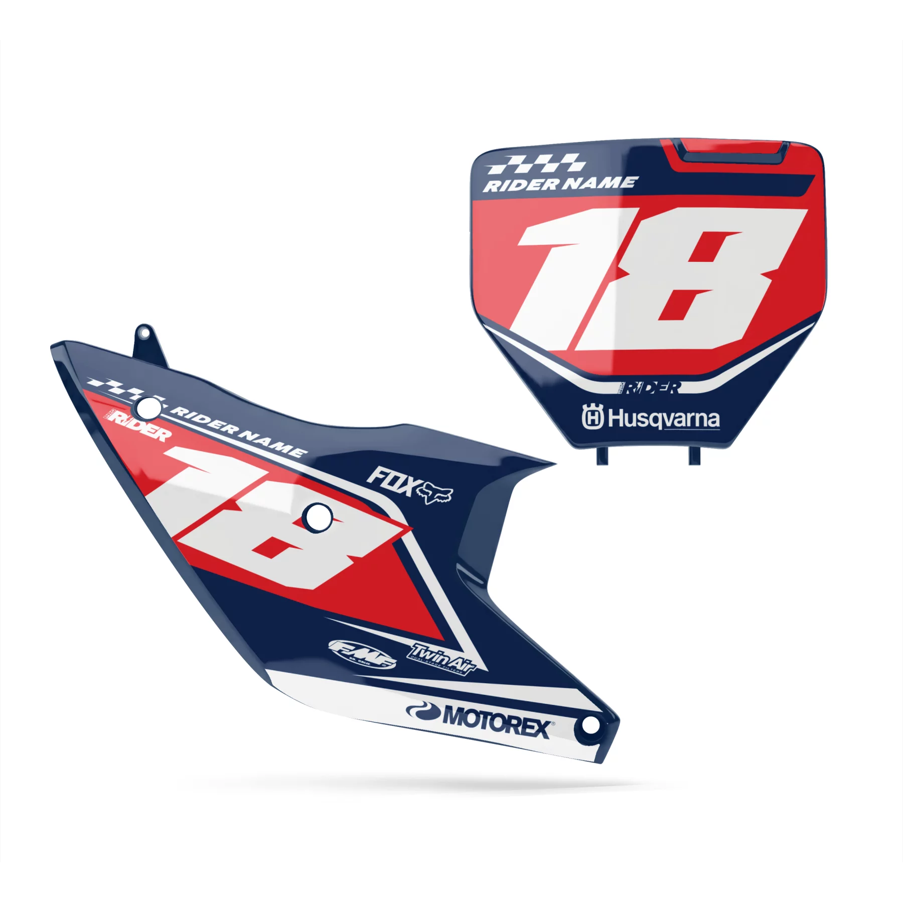 Motorcycle GRAPHICS Graphics NUMBER PLATE BACKGROUNDS CUSTOM HUSQVARNA Kantik Blue