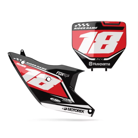 GRAFICHE moto Grafiche FONDI TARGA PERSO HUSQVARNA Kantik Red