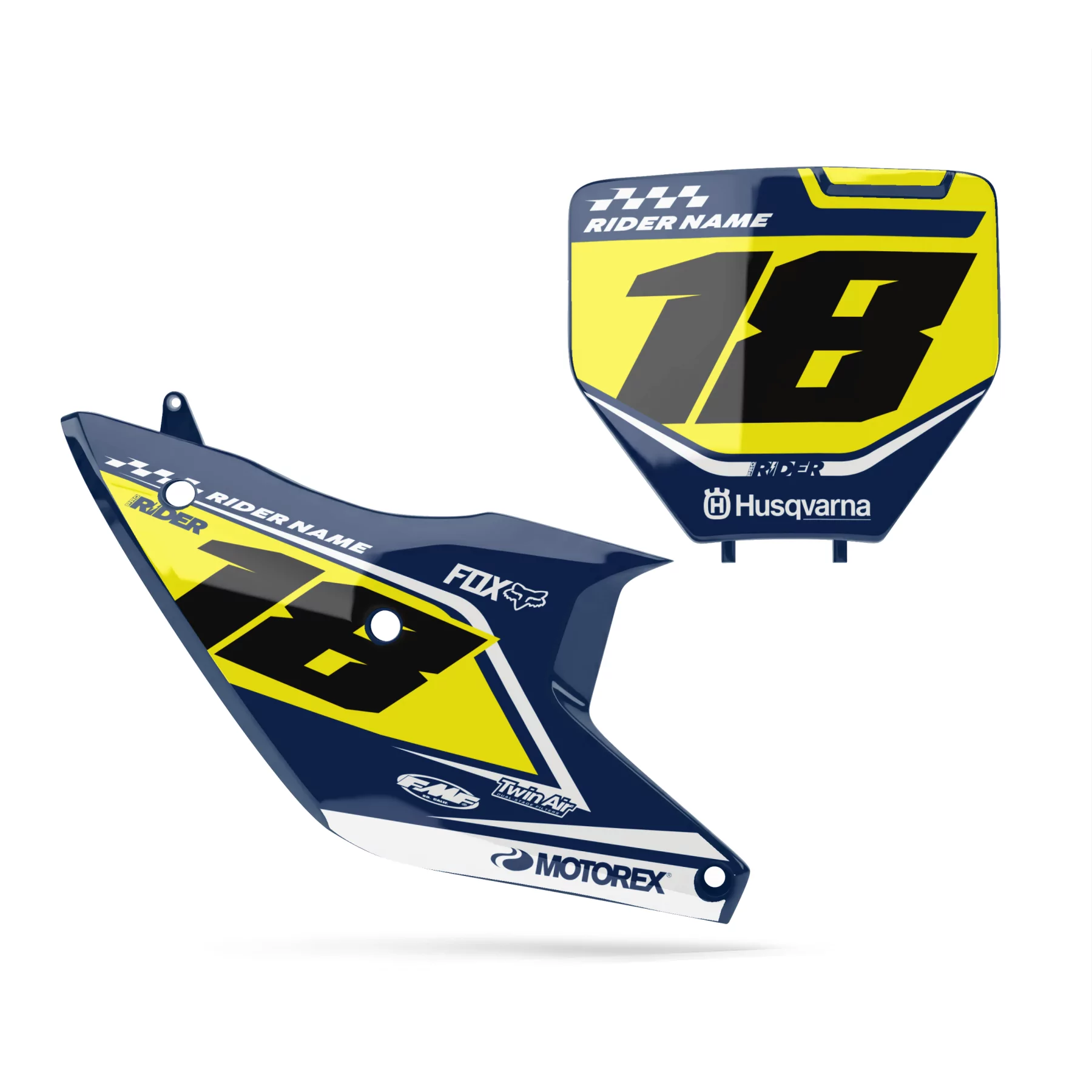 Grafiche moto GRAFICHE SFONDI TARGHE PERSONALIZZATI HUSQVARNA Kantik Yellow Blue